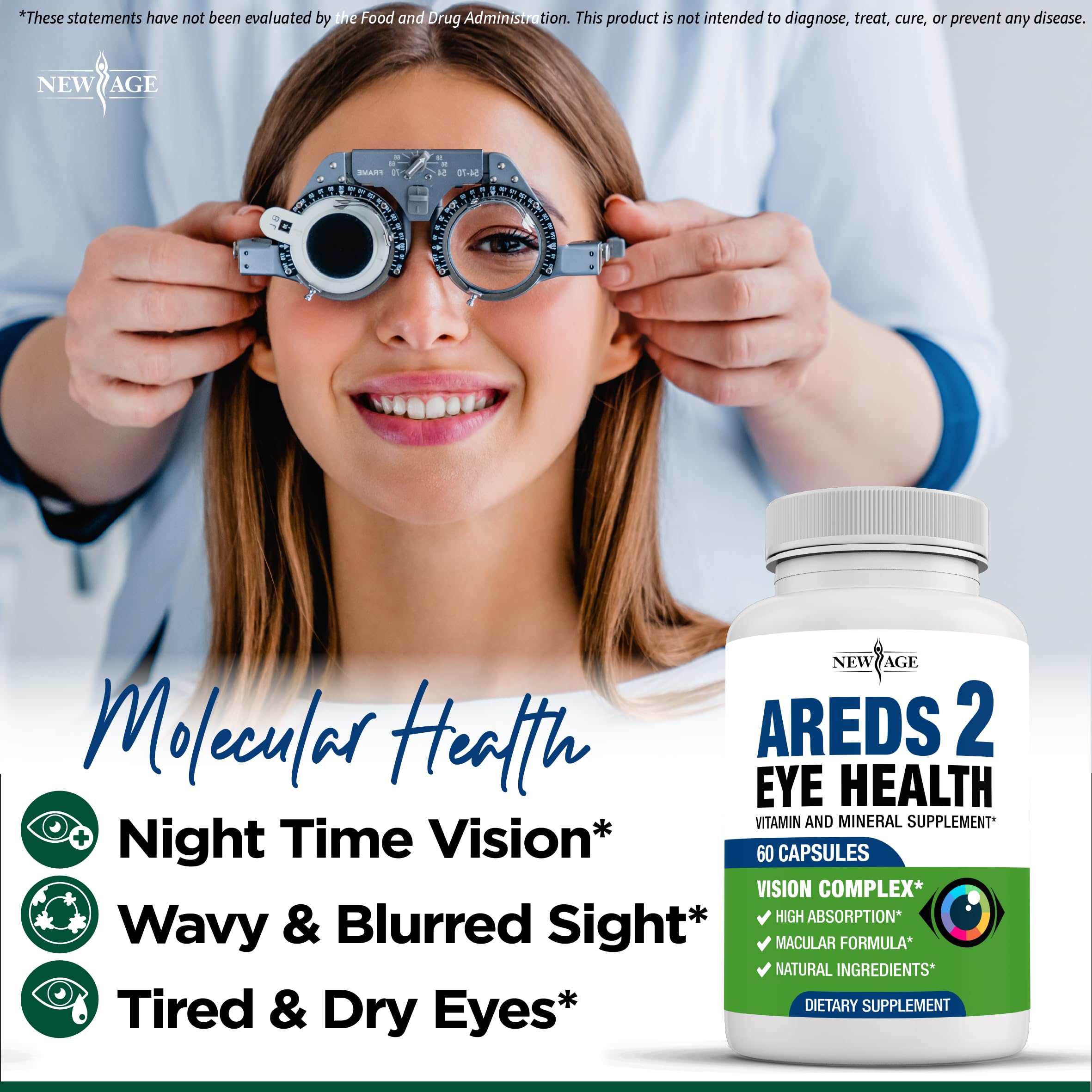 NEW AGE AREDS 2 Eye Vitamins - Lutein, Zeaxanthin, Bilberry, Astaxanthin Mineral Vision Supplement - 180 Count NEW AGE buy supplements canada