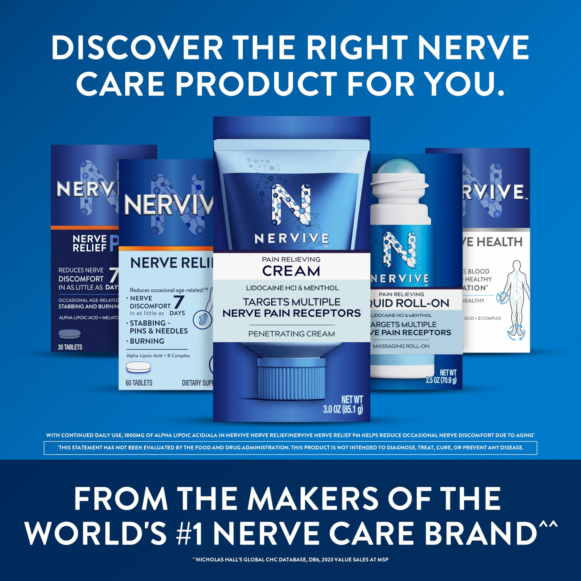 Nervive Pain Relieving Cream, Max Strength Non-Greasy Topical Pain Reliever with Lidocaine and Menthol for Toes, Feet, Fingers, Hands, Legs & Arms, 3.0oz Nervive buy supplements canada