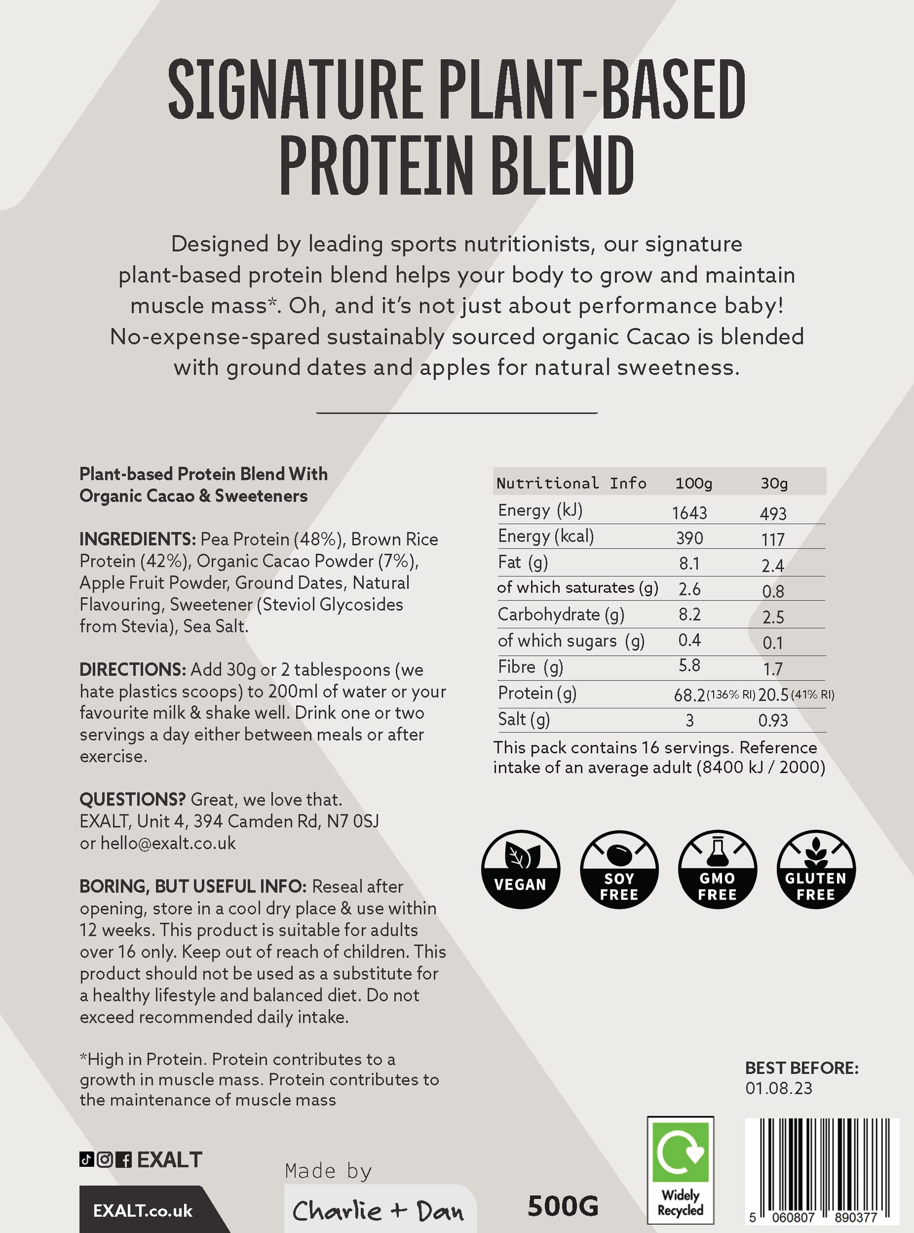 EXALT Vegan Protein Powder - 100% Plant-Based – Gluten Free - Keto Friendly EXALT buy supplements canada