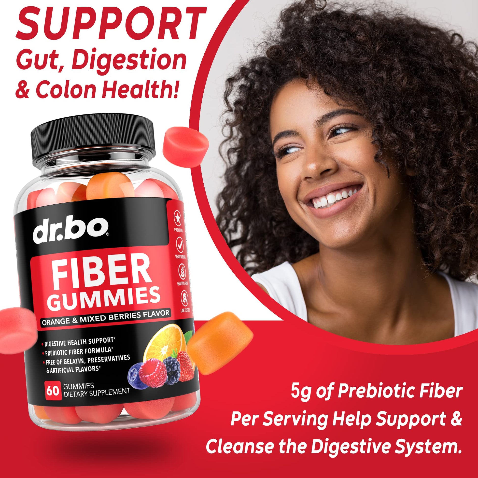 Fiber Gummies for Adults & Kids - Tasty Gummy Prebiotic Fiber Supplement for Max Digest DR. BO buy supplements canada