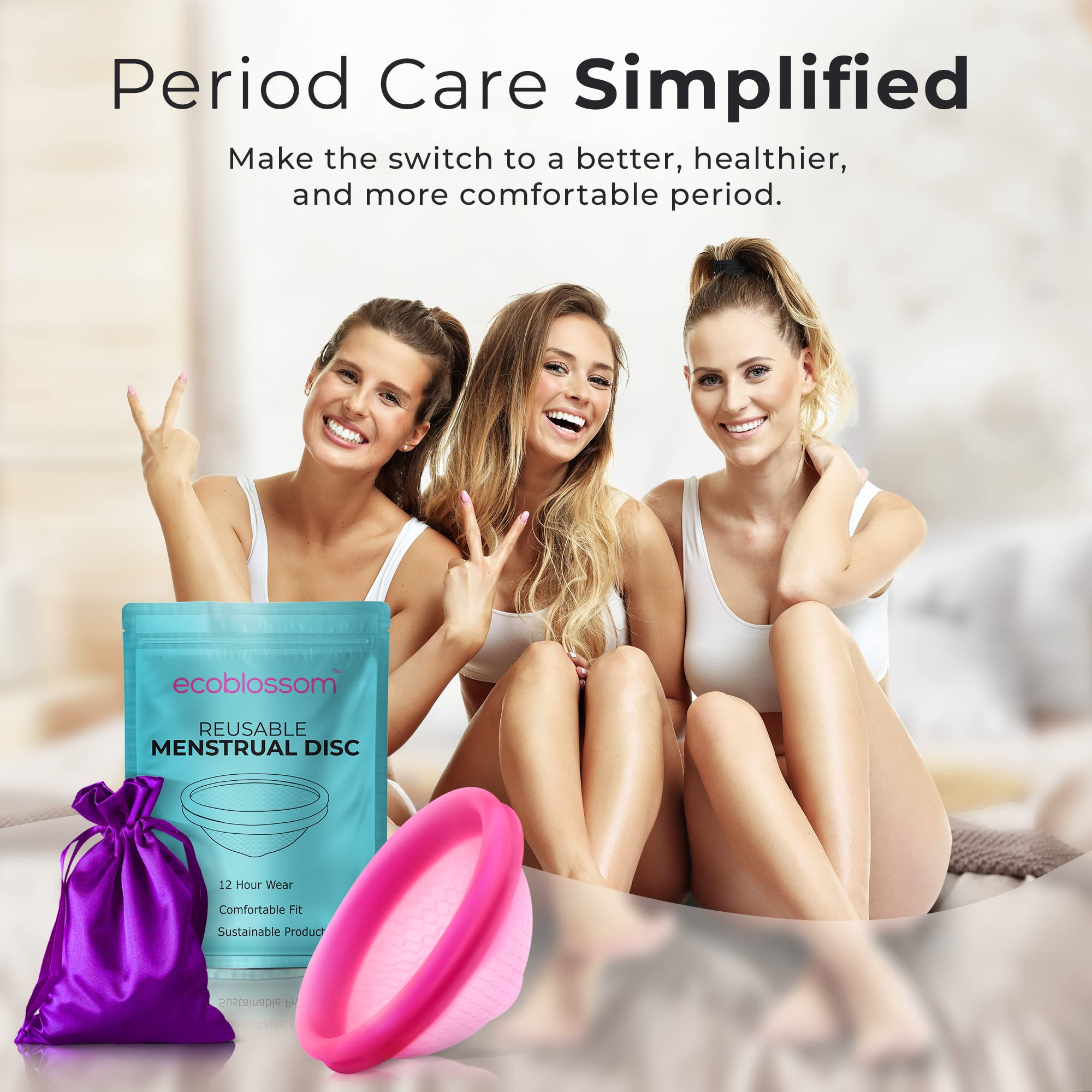 Ecoblossom Reusable Menstrual Disc - Large Menstrual Cup - Soft Period Disc for Women Designed EcoBlossom buy supplements canada