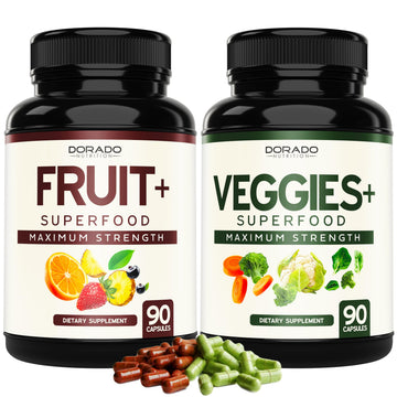Fruit and Veggies Supplement (180 Capsules) Superfood Fruits and Vegetables Supplements for Adults - Premium Super Food for Energy and Immune Support - Veggies Capsules - Non-GMO & Vegan - USA Made DORADO NUTRITION buy supplements canada