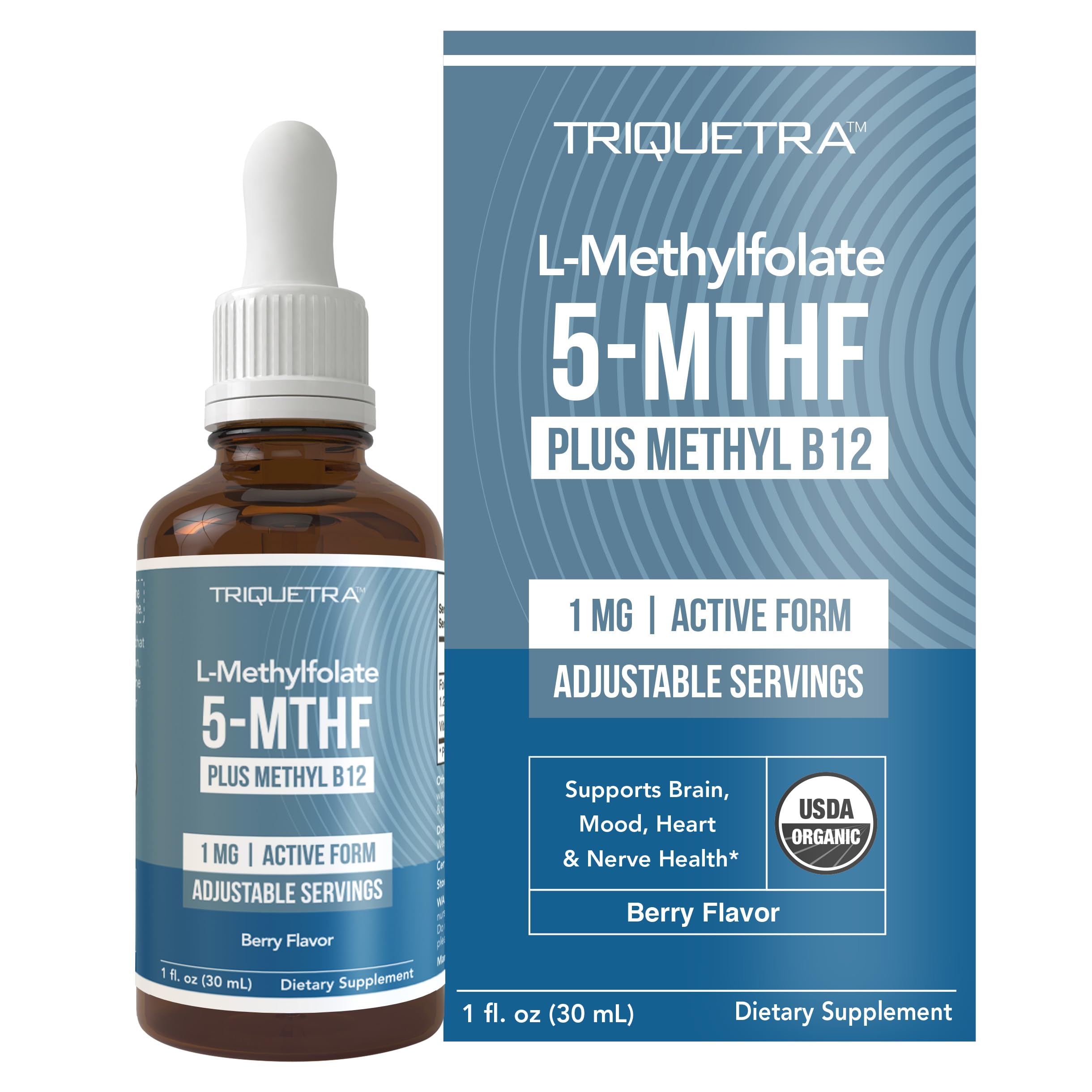 Organic Methyl Folate 1000 mcg + Methyl B12 Cofactor (300 Servings) – Metabolically Active 5-MTHF Form, Organic Berry Flavor Triquetra Health buy supplements canada