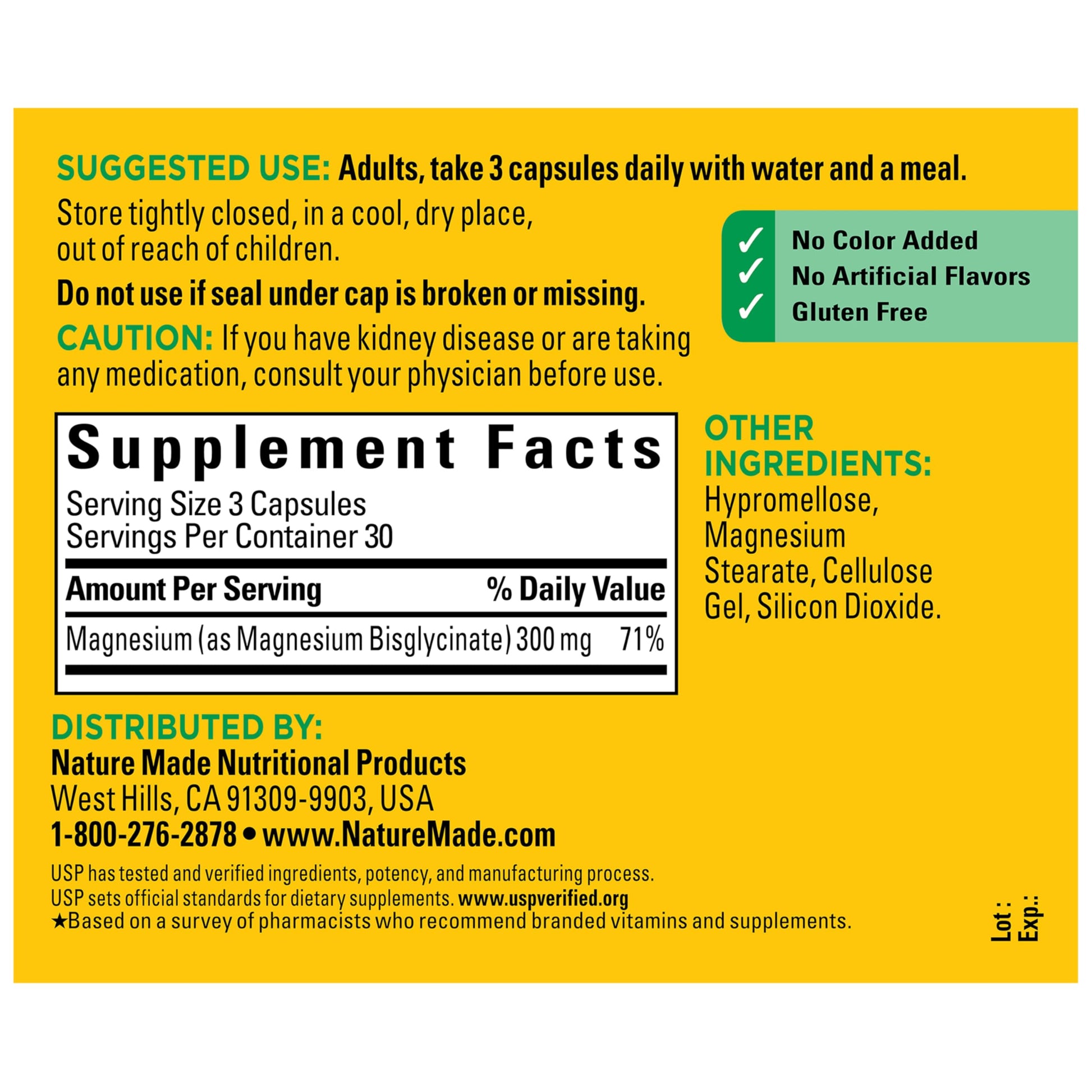 Nature Made High Absorption Magnesium Glycinate 300mg per 3 Capsules, Magnesium Supplement for Muscle, Heart, Nerve and Bone Support, 90 Magnesium Bisglycinate Capsules, 30 Day Supply Nature Made buy supplements canada