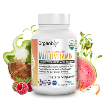 Organixx Clean Sourced Multivitamin for Women & Men, w/Vitamin C, D3, Vitamin B Complex, Probiotics, Organic Fruits & Vegetables, Supports Digestive Gut Health, Immune Support, 90 Vegan Gel Capsules Organixx buy supplements canada