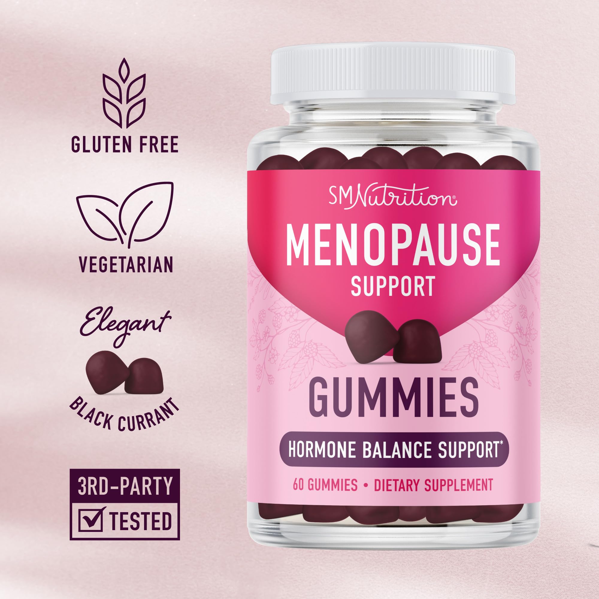 Menopause Support Gummies | Hormone Balance Relief for Hot Flashes, Night Sweats, Mood Swings, & Bloating | with Phytoestrogen Soy, Vitamin D3, PABA, Biotin | Vegetarian, Gluten-Free | 60 Count SMNutrition buy supplements canada