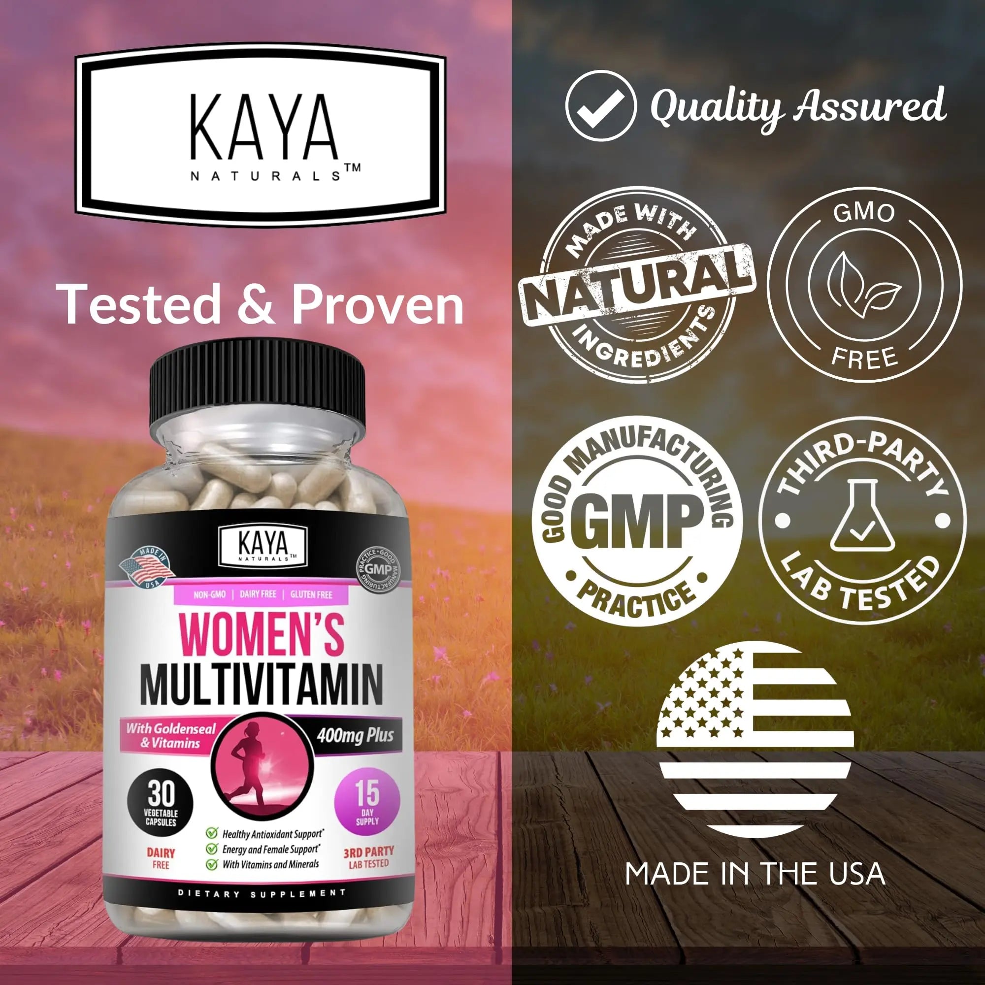 Kaya Naturals Women's Multivitamin, Overall Healthy Antioxidant, and Immune Support, Vitamins A, D, C, E, Biotin Kaya Naturals buy supplements canada