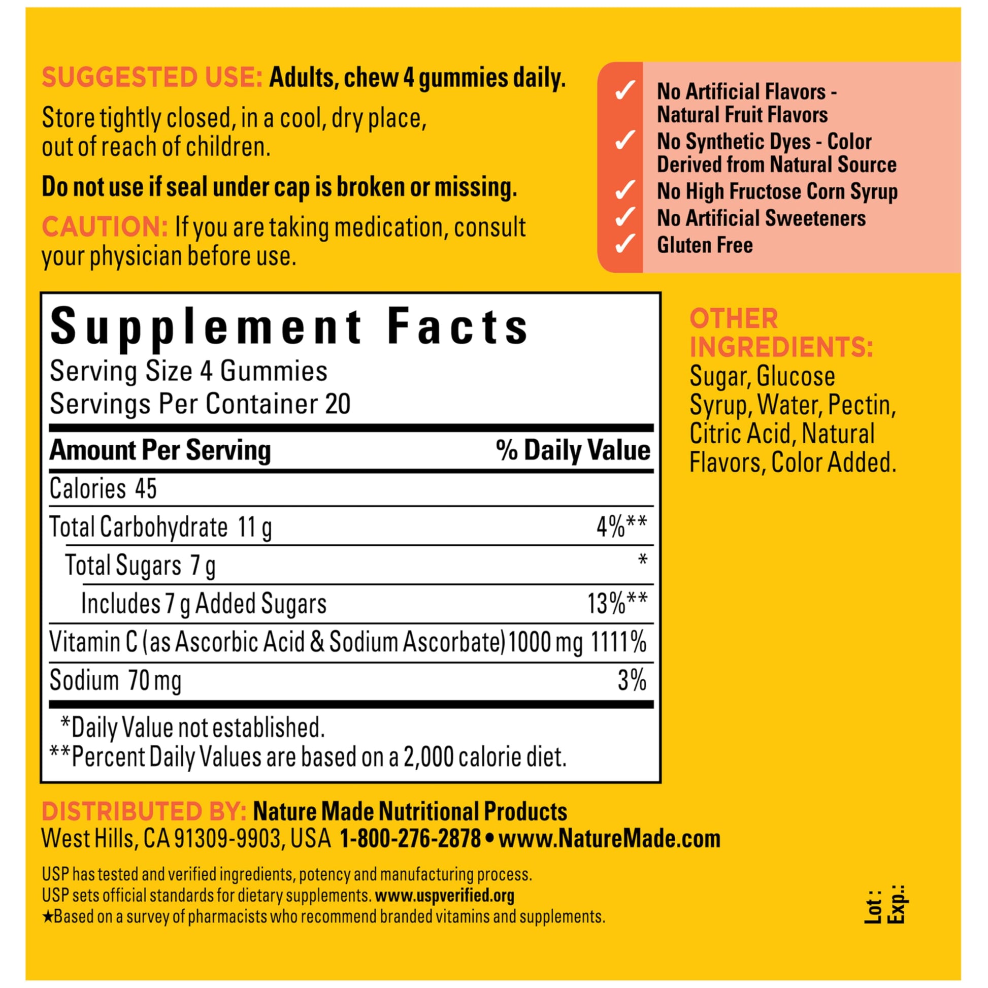 Nature Made Maximum Strength Dosage Vitamin C 1000mg per Serving, Immune Support Vitamin C Gummies for Adults, 80 Gummies, 20 Day Supply Nature Made buy supplements canada