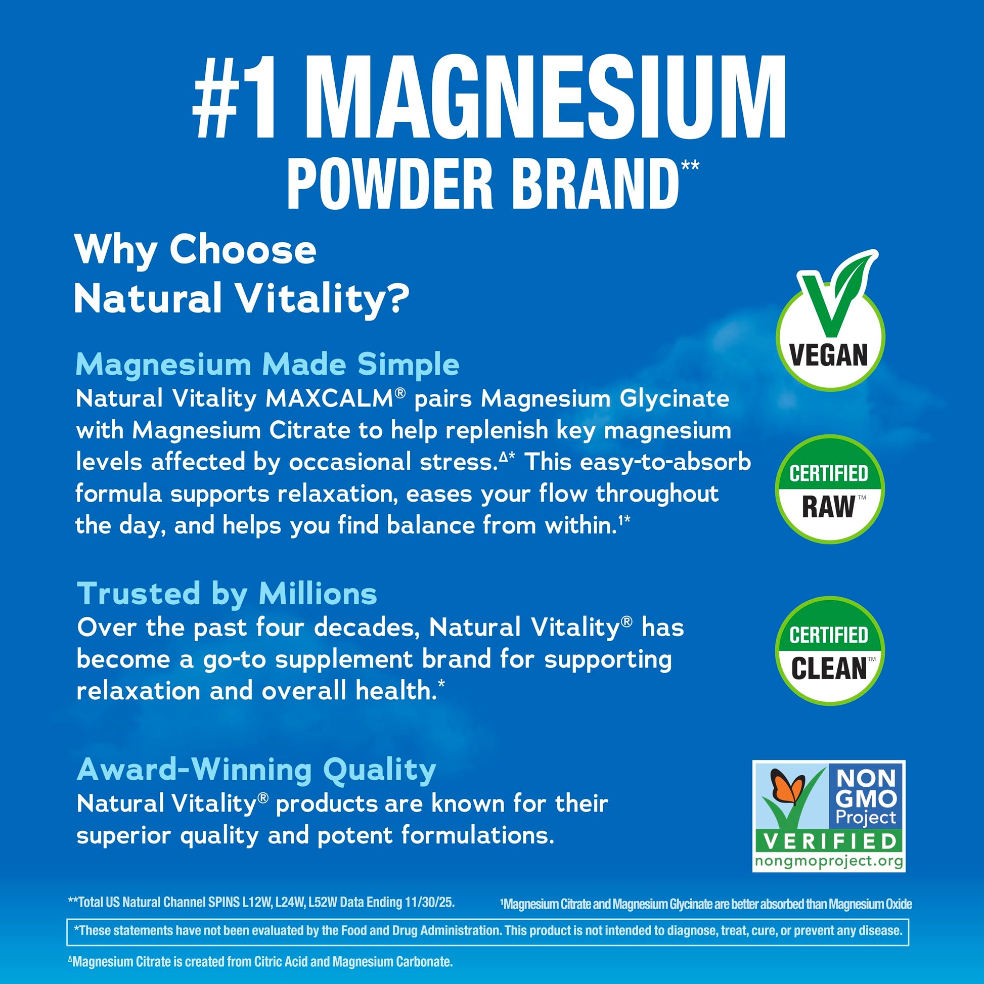 Natural Vitality Calm, Magnesium Supplement, Anti-Stress Drink Mix Powder, Gluten Free, Vegan, & Non-GMO, Original Unflavored, 16 oz Natural Vitality buy supplements canada
