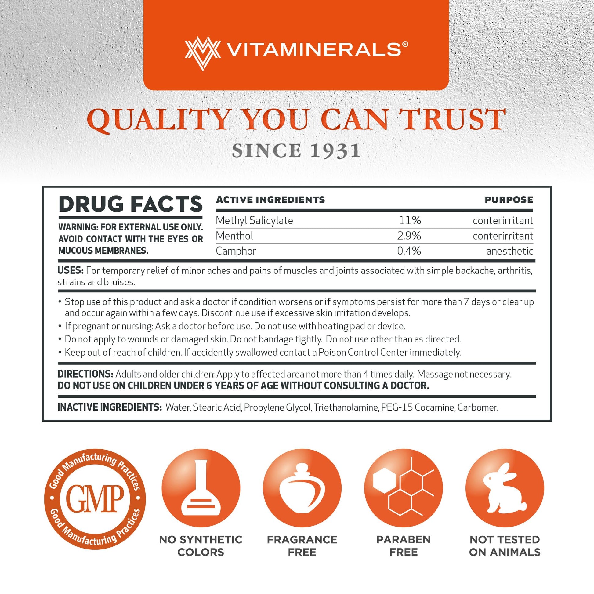 Vitaminerals 171 Glenalgesic® Pain Support Analgesic Balm, Muscle & Joint | Maximum Strength | Menthol | Camphor (8 oz) Vitaminerals buy supplements canada
