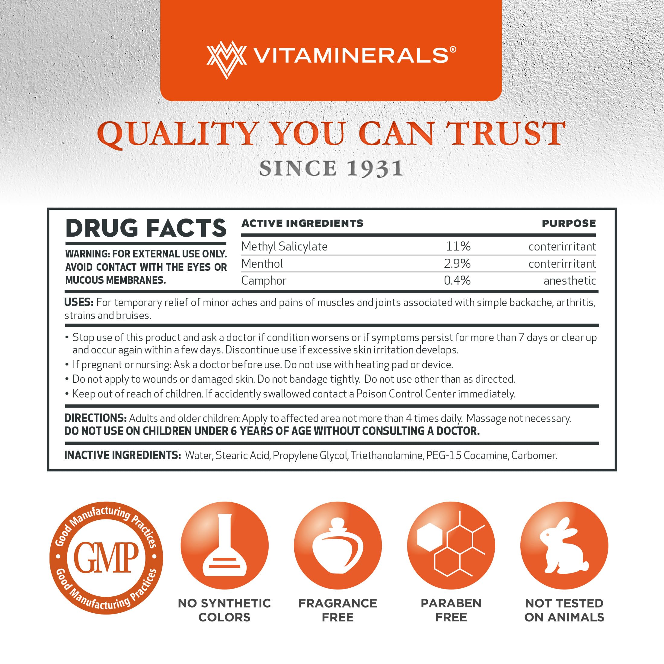 Vitaminerals 171 Glenalgesic® Pain Support Analgesic Balm, Muscle & Joint | Maximum Strength | Menthol | Camphor (8 oz) Vitaminerals buy supplements canada