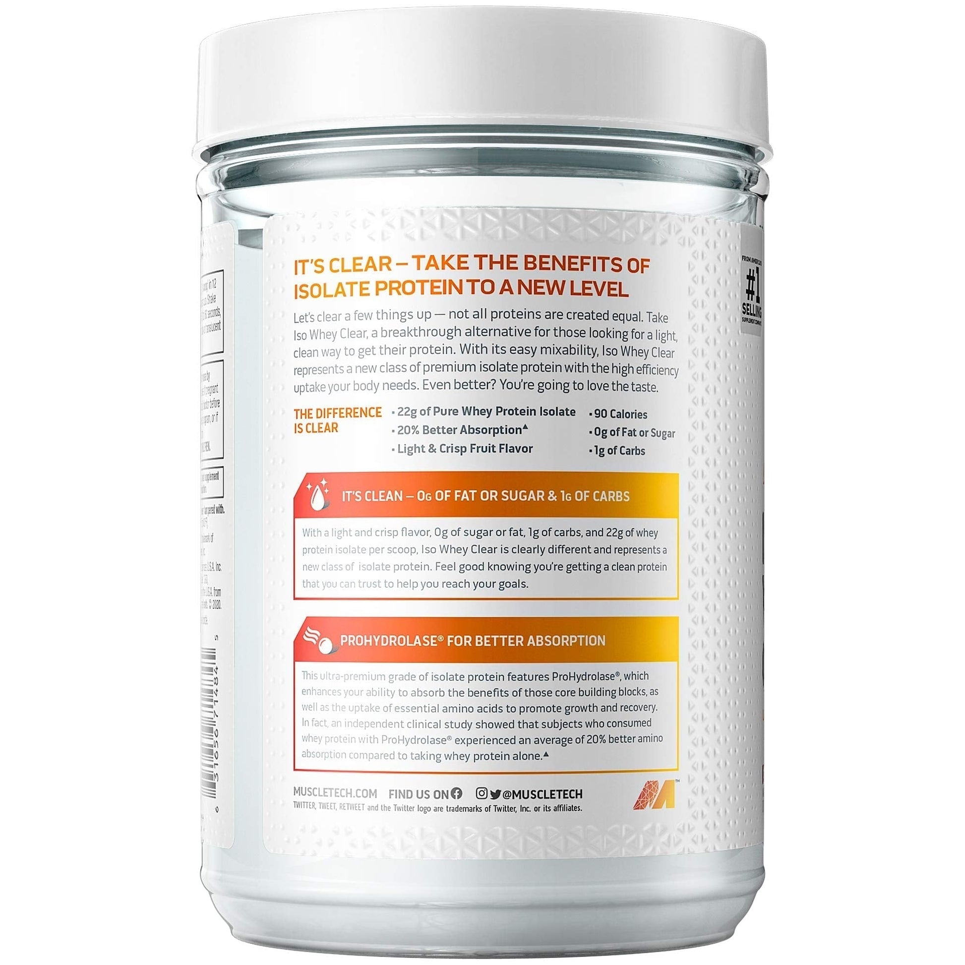 Whey Protein Powder MuscleTech Clear Whey Protein Isolate Whey Isolate Muscletech buy supplements canada