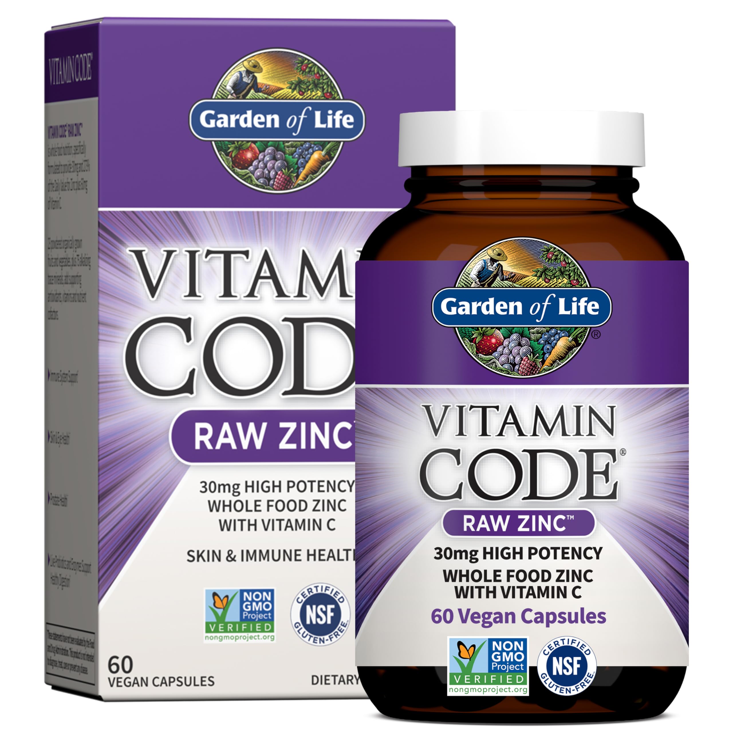 Garden of Life Zinc Supplements 30mg High Potency Raw Zinc and Vitamin C Multimineral Supplement, Vitamin Code Vitamins Trace Minerals & Probiotics Garden of Life buy supplements canada