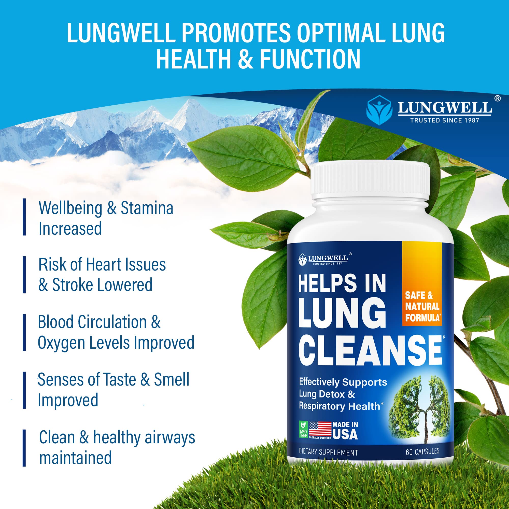 LUNGWELL Quit Smoking Aid - Made in USA - Helps to Clear Lungs & Stop LUNGWELL buy supplements canada
