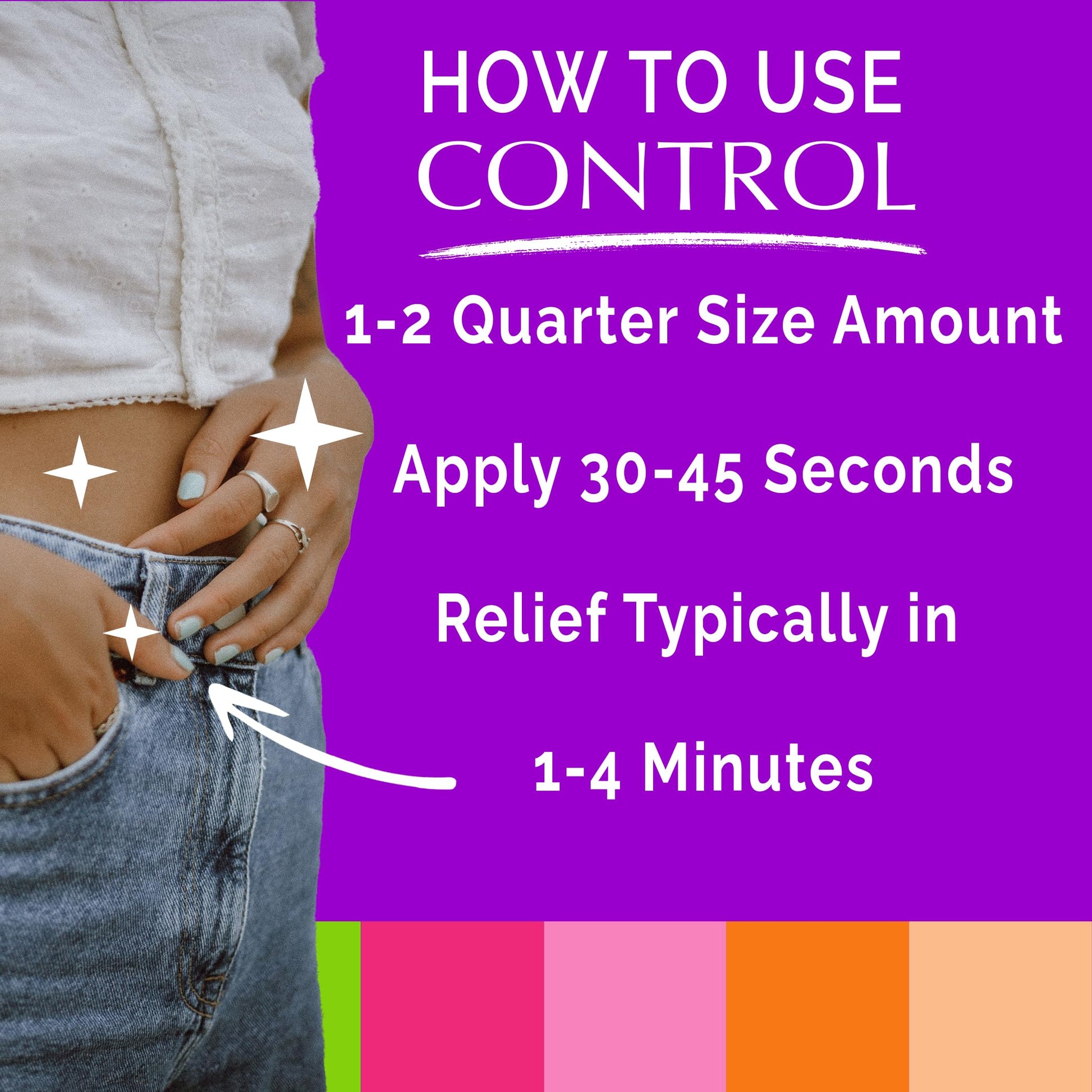 CONTROL, Menstrual Cramp Relief Cream, Topical Pain Relief for Period Cramps and PMS, Period Relief Products, Fast and Effective, Easy to Use, Safe for All Ages, Hormone Free, All Natural, 3 oz Tube. CONTROL buy supplements canada