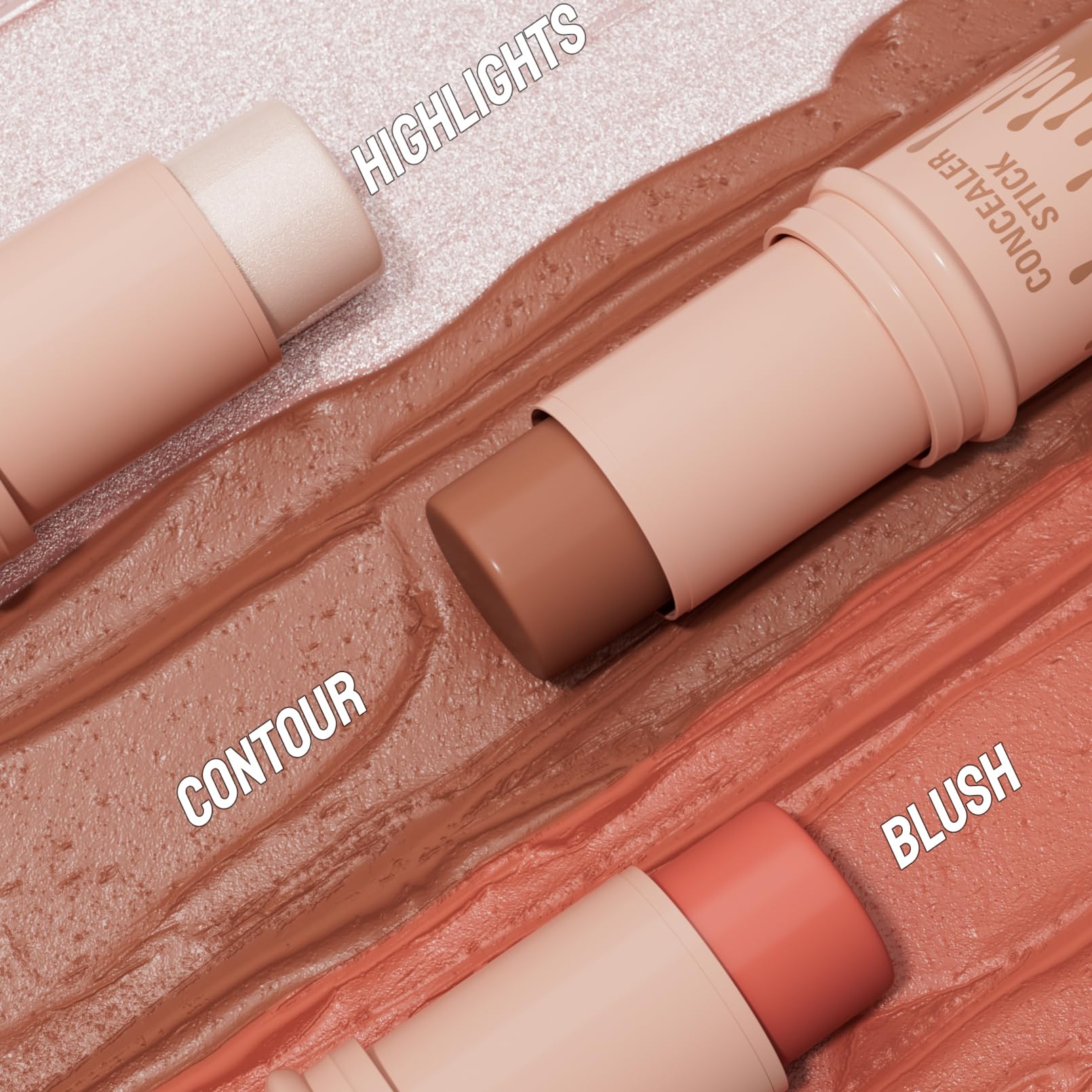 3Pcs Cream Contour Sticks Kit, Highlighter Stick Blush Stick Cream Contour Kit Makeup Set with Brush,Face Brightens & Shades Contour Stick Waterproof for Women QIC buy supplements canada