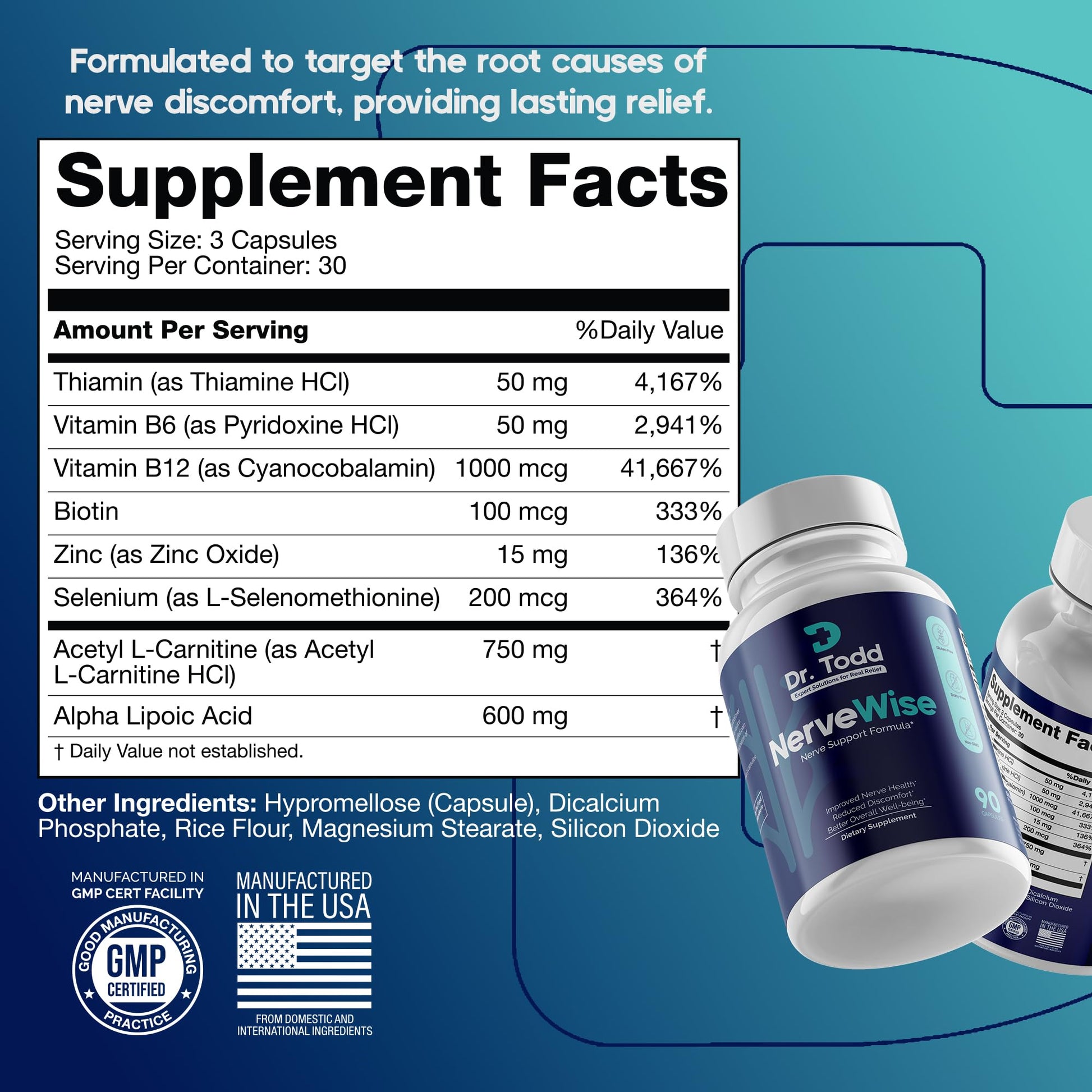 Dr. Todd NerveWise Nerve Support Supplement for Foot, Hand & Leg Comfort – Daily Formula for Healthy Nerve Function, Helps Support Nerve Balance, Body Comfort & Overall Nerve Wellness – 30 Day Supply Dr. Todd buy supplements canada