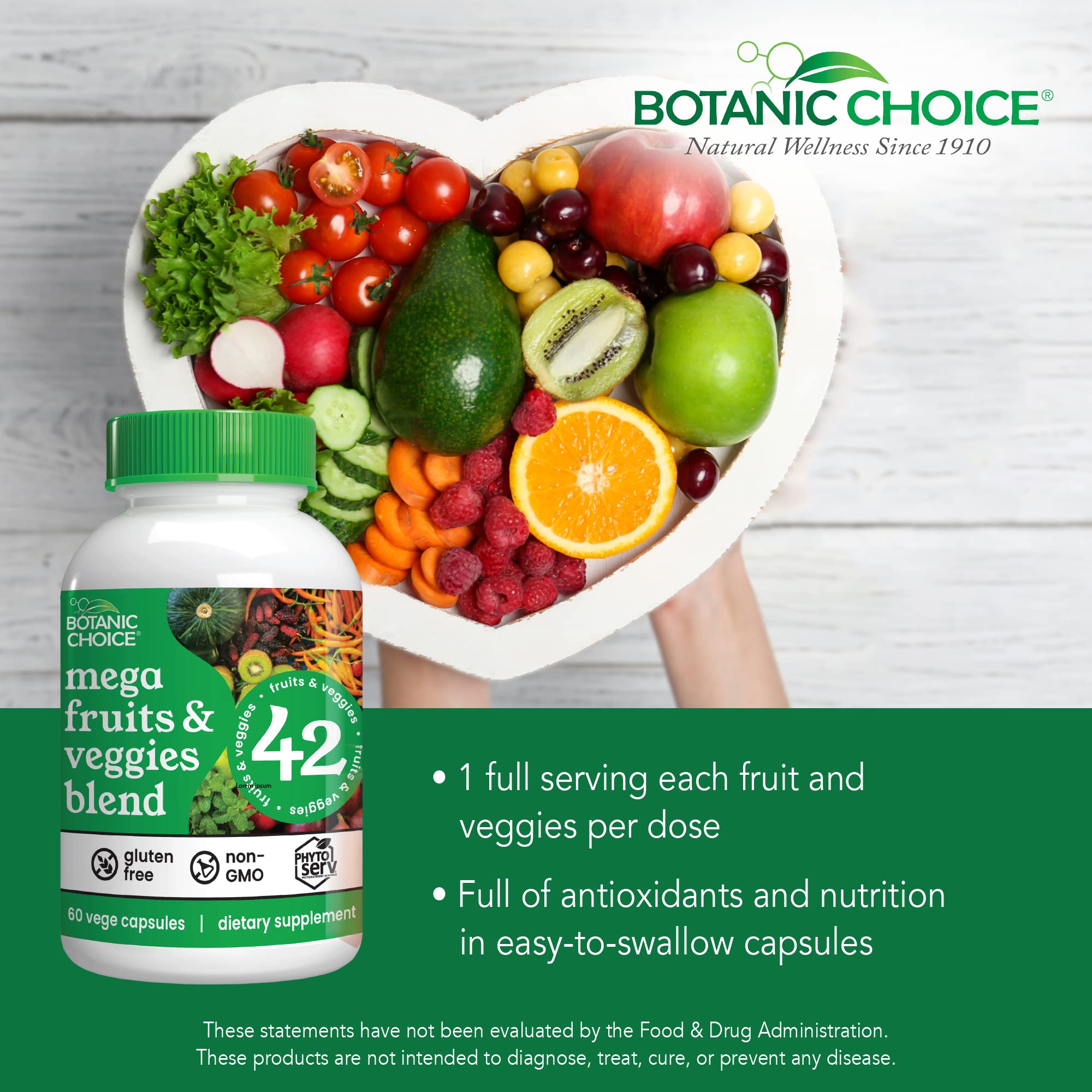 Botanic Choice Mega Fruits and Veggies Blend (60 Capsules) + Prostate 9 Complex (30 Softgels) Bundle - Energy Balance & Superfood Supplement + Urinary Flow & Cellular Health Botanic Choice buy supplements canada