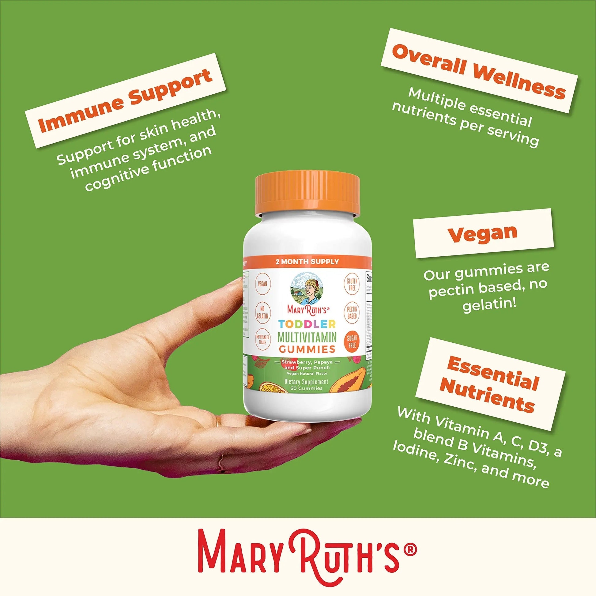 MaryRuth Organics Sugar Free Vitamin Gummies for Kids Age 2 | 2 Month Supply Multivitamin with Vitamin C, D3, Zinc | 1 Gummy Per Day | Toddler Vitamins MaryRuth Organics buy supplements canada