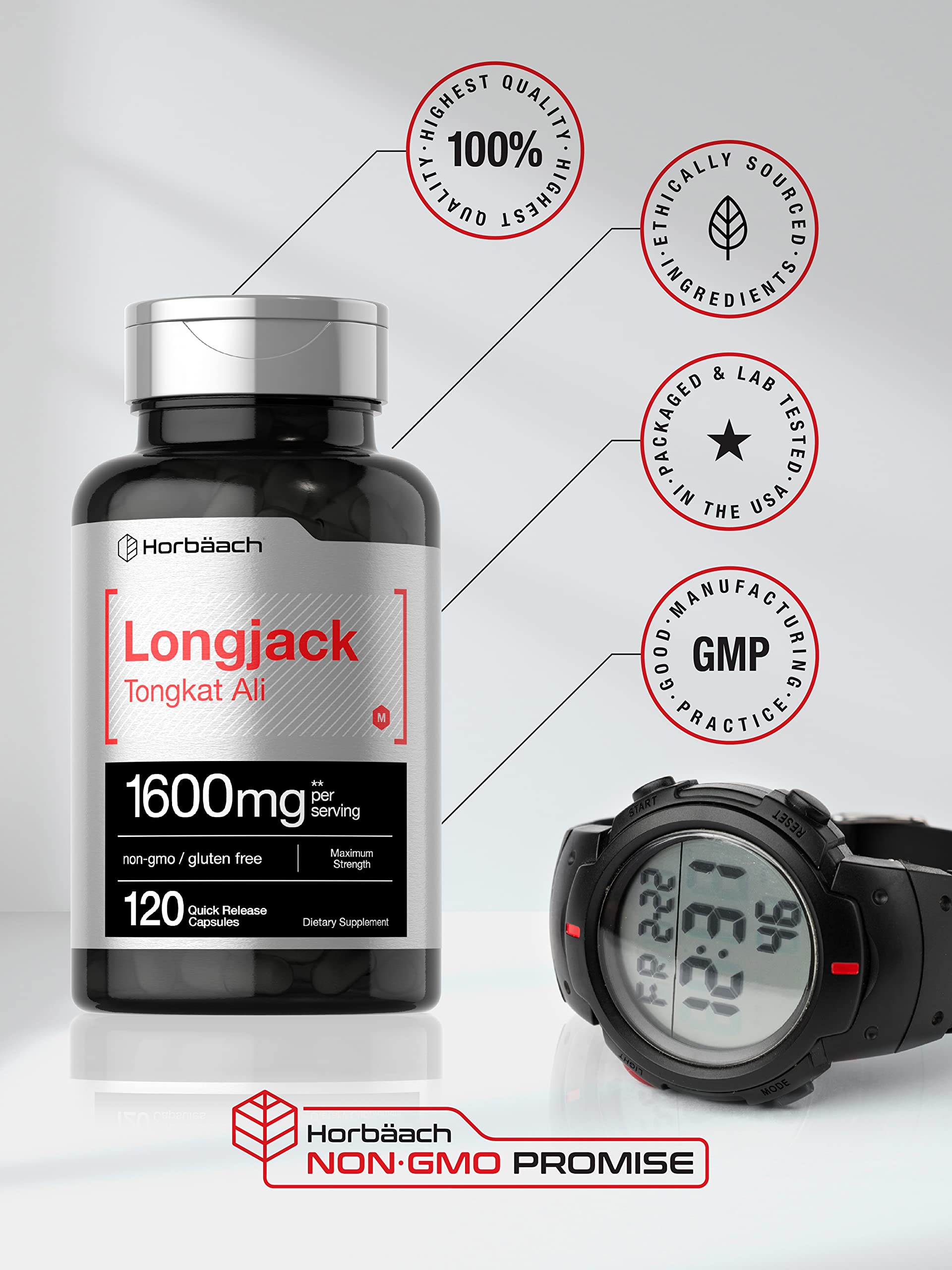 Longjack Tongkat Ali 1600 mg | 120 Capsules | Longifolia Root Extract Powder | Maximum Horbäach buy supplements canada
