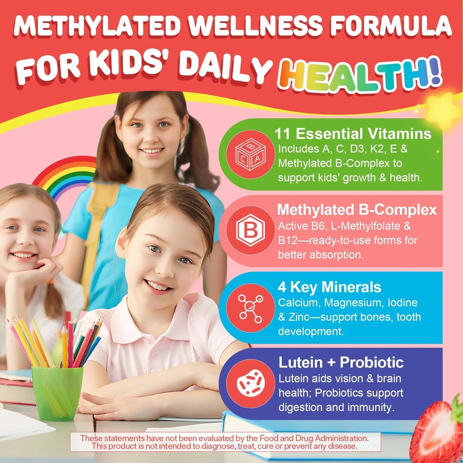 NEVISS Kids Multivitamin Gummies & Probiotics for Kids Teen + Veggie & Fruit Fiber Gummies NEVISS buy supplements canada