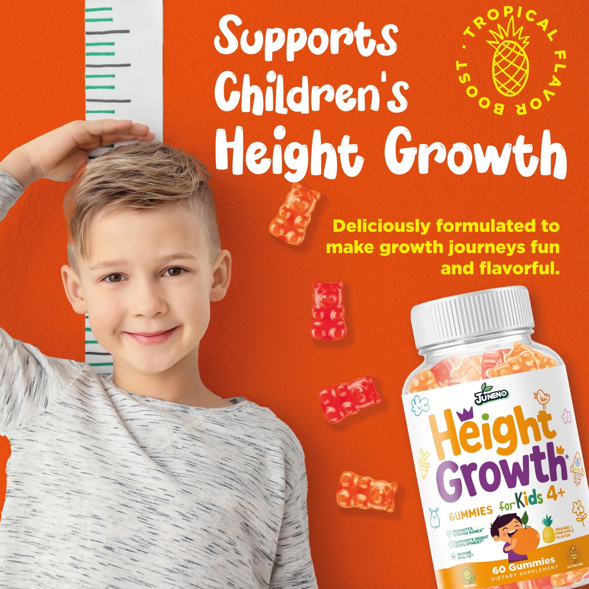 Juneno Height Growth Vitamins Supplement Gummies - Grow Taller for Teens Kids Boys Girls - Natural Height Increaser Maximizer Multivitamin Juneno buy supplements canada