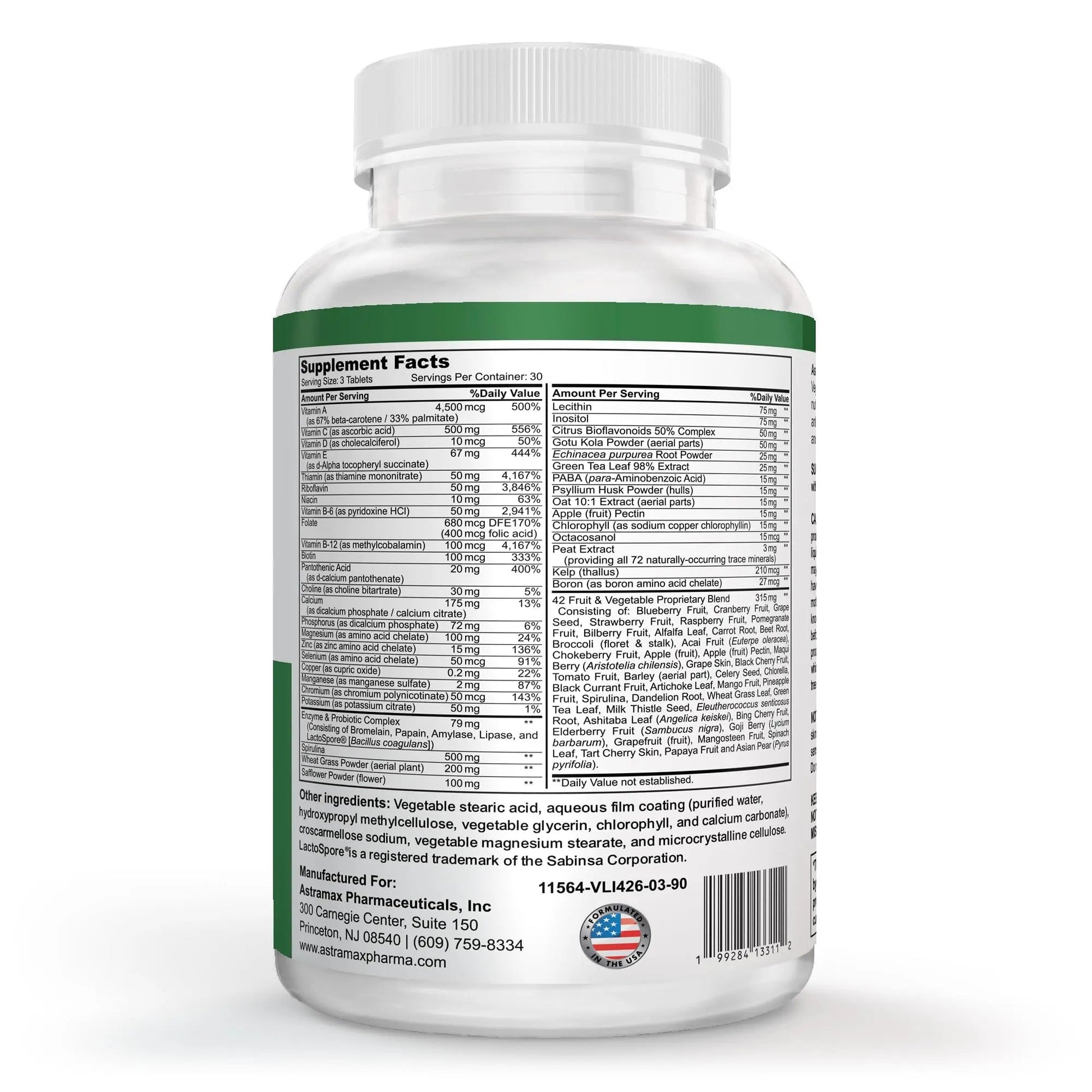 Astramax Advanced Vegan Multivitamin | Whole Food-Based Vitamin & Mineral Complex with 26 Nutrients, B12, D3, Probiotics & 42 Superfoods | Astramax buy supplements canada