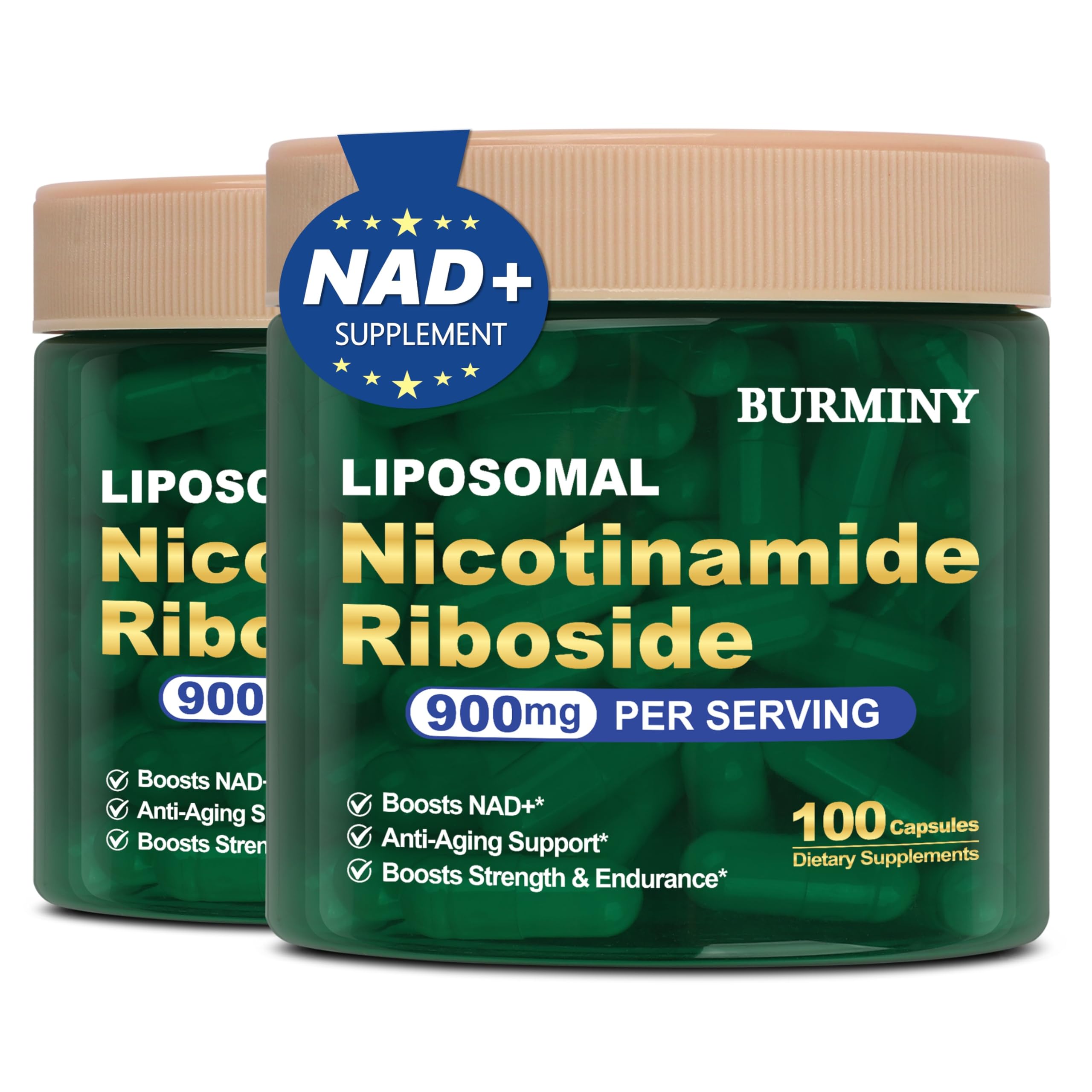 BURMINY NAD Supplement, NAD Nicotinamide Riboside Resveratrol 900mg, Liposomal NAD Supplements for Women & Man, High Purity NMNH Supplement Alternative for Anti-Aging, Energy, Focus - 2Pcs BURMINY buy supplements canada