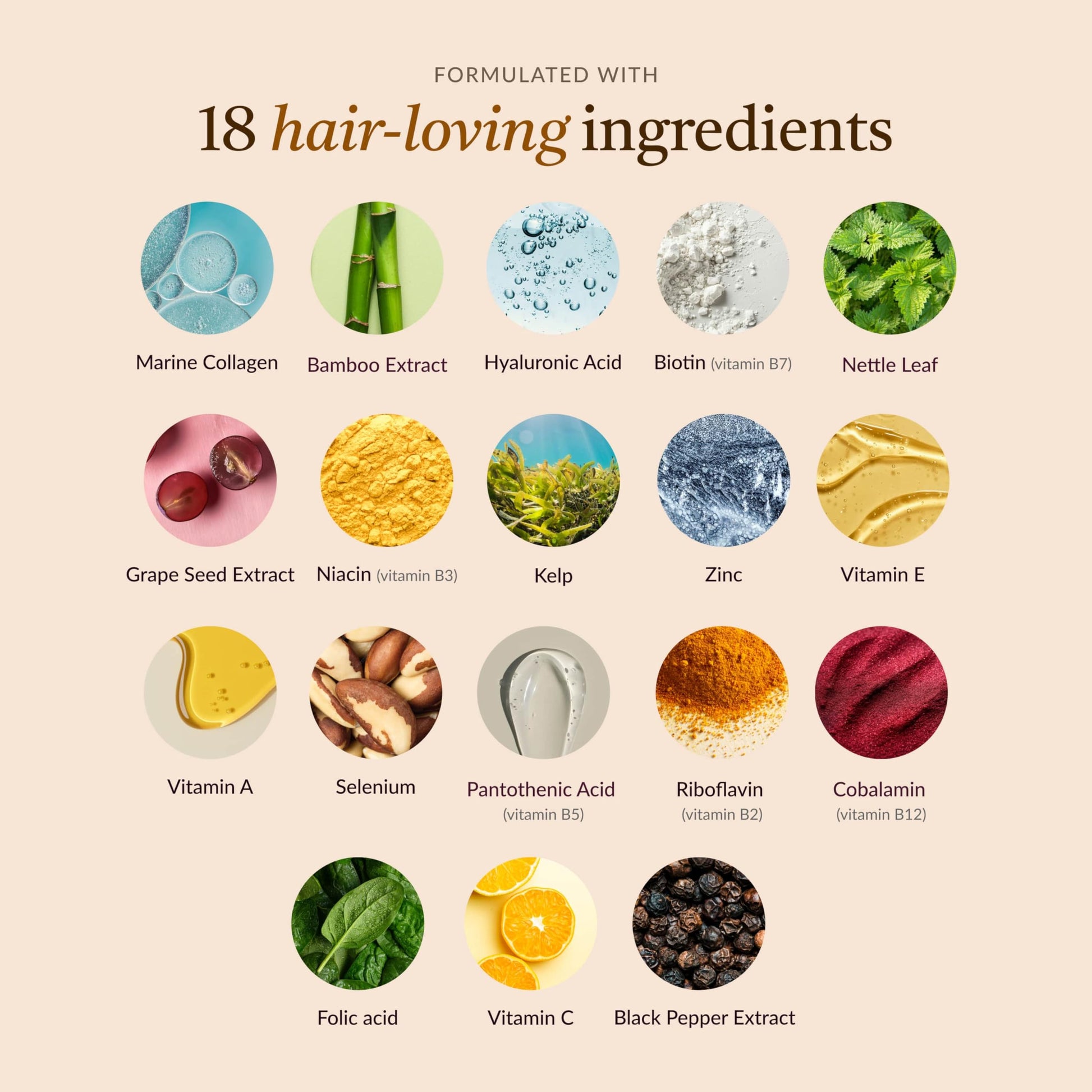 18-in-1 Hair Growth Supplement | Collagen, Hyaluronic Acid, Nettle, Silica, Biotin, Grape Seed Extract, Bamboo | Stronger, Thicker, Longer Hair – Supports Hair Volume, Shine, Scalp & Nail Health kailea buy supplements canada