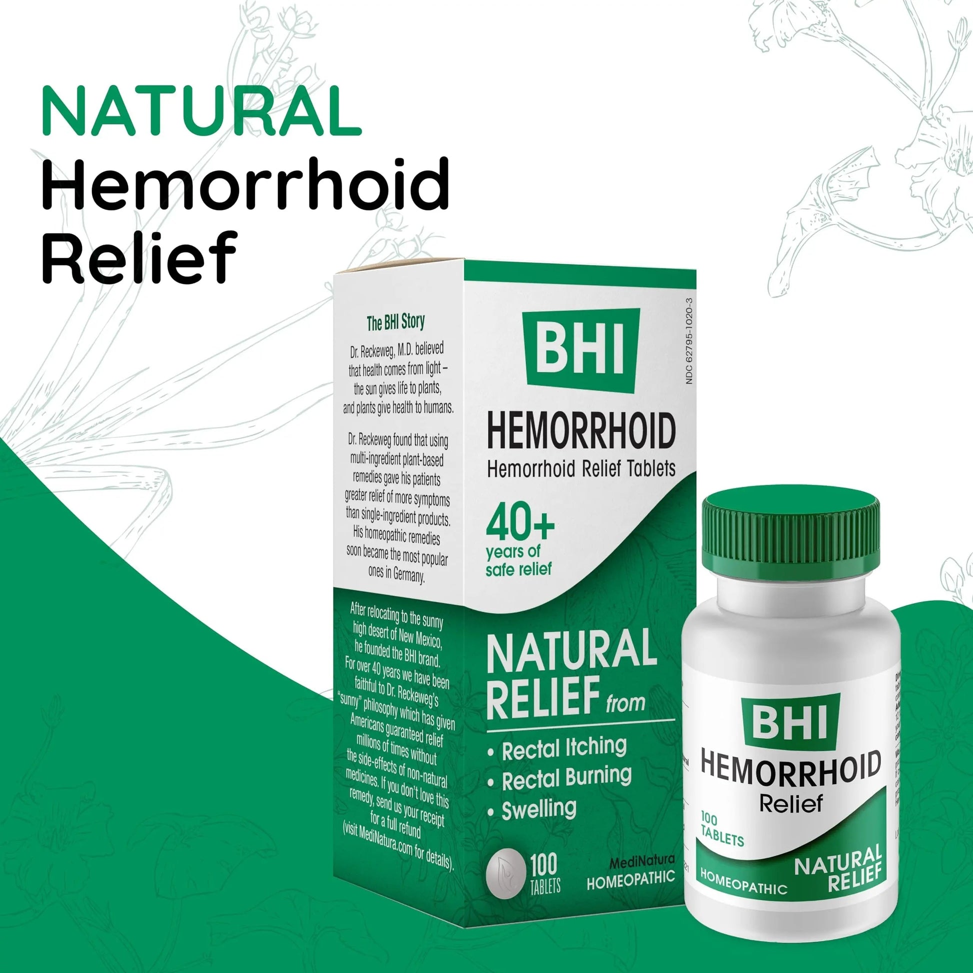 MediNatura BHI Hemorrhoid Relief - Natural Hemorrhoid Treatment for Relieving Rectal Itching - Daily Support - Chewable & Easy-to-Use Tablets - Plant-Based - 100 Count MediNatura buy supplements canada