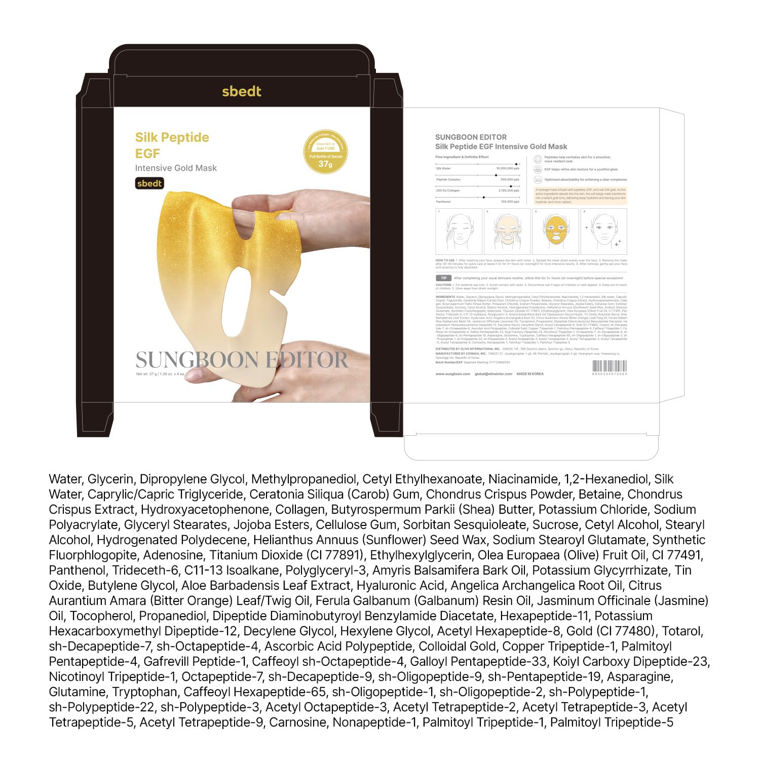 SUNGBOON EDITOR Silk Peptide EGF Intensive Gold Overnight Mask, Hydrating Mask for Glass Skin,31 Multi Peptide(Copper Peptides) SUNGBOON EDITOR buy supplements canada