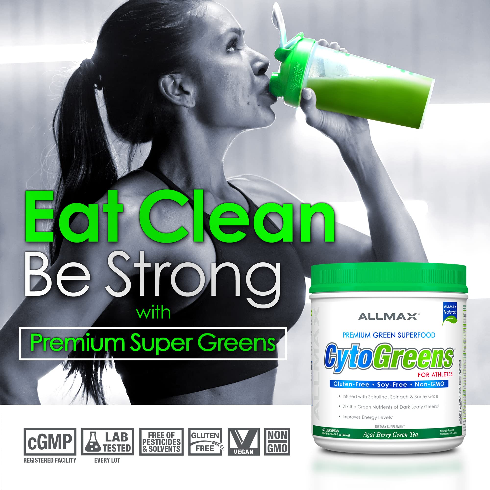 ALLMAX Naturals CytoGreens Super Greens Powder, Premium Green Superfood with Greens, Superfoods, Daily Greens Supplement, Acai Berry Green Tea, 14 Servings ALLMAX buy supplements canada