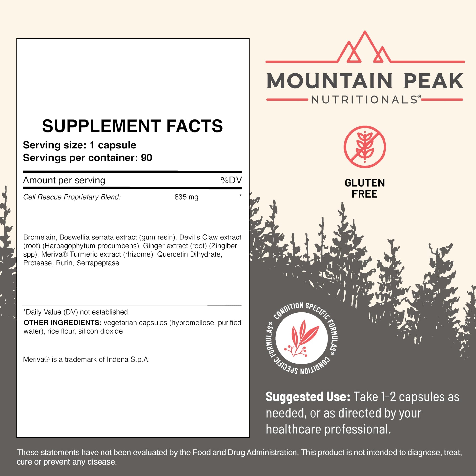 Mountain Peak Nutritionals Cell Rescue - Antioxidant Immune Support Supplement with Turmeric, Ginger Root, and Bromelain - Supports Intestinal Health & Whole Body (90 Capsules) Mountain Peak Nutritionals buy supplements canada