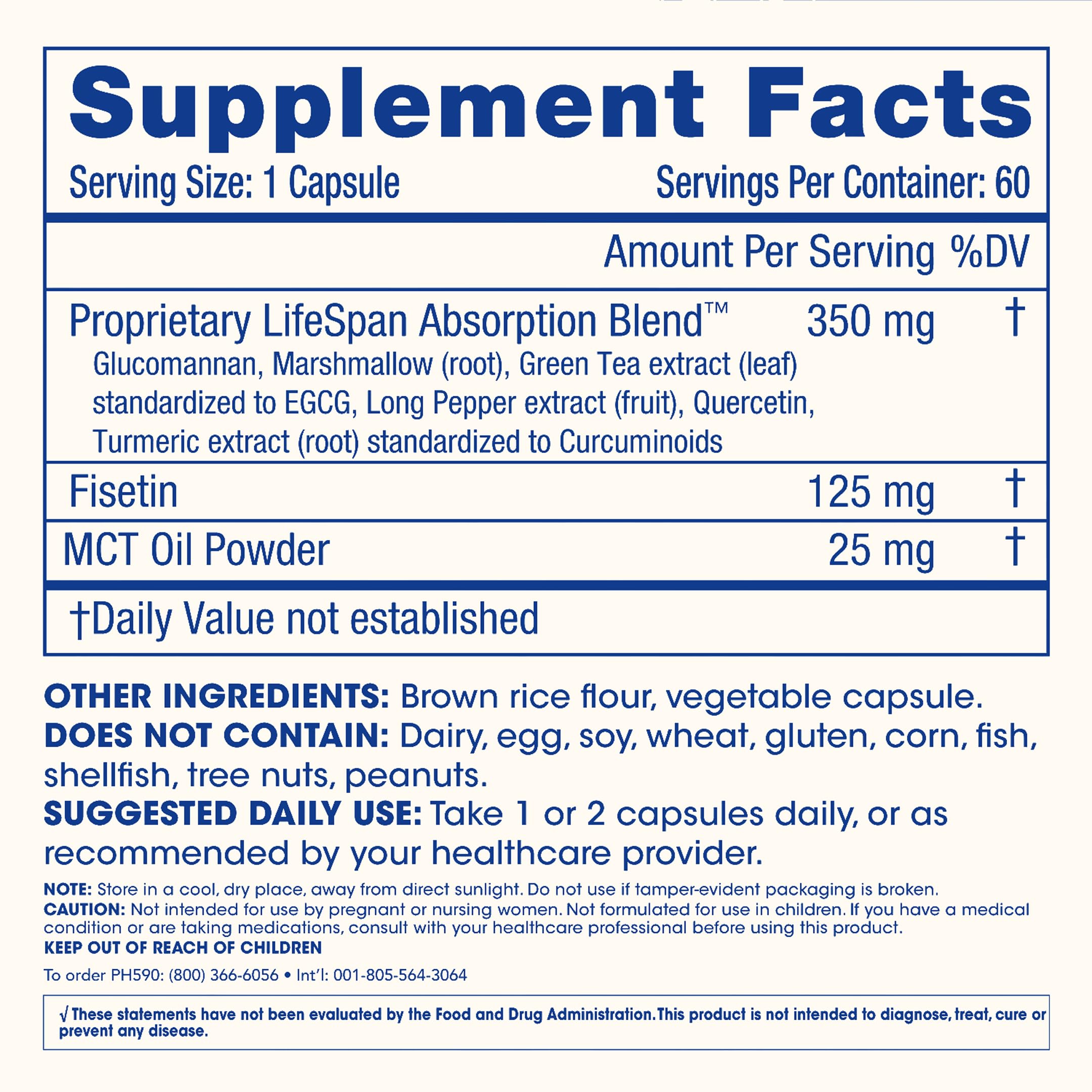 ProHealth Fisetin Supplements-15X Better Absorption from Polyphenol Blend + MCT Oil. 3rd Party Tested Pure. USA Manufactured. Powerful Antioxidant + Senolytic. Fisetin Supplement 125mg X 60 Servings ProHealth buy supplements canada
