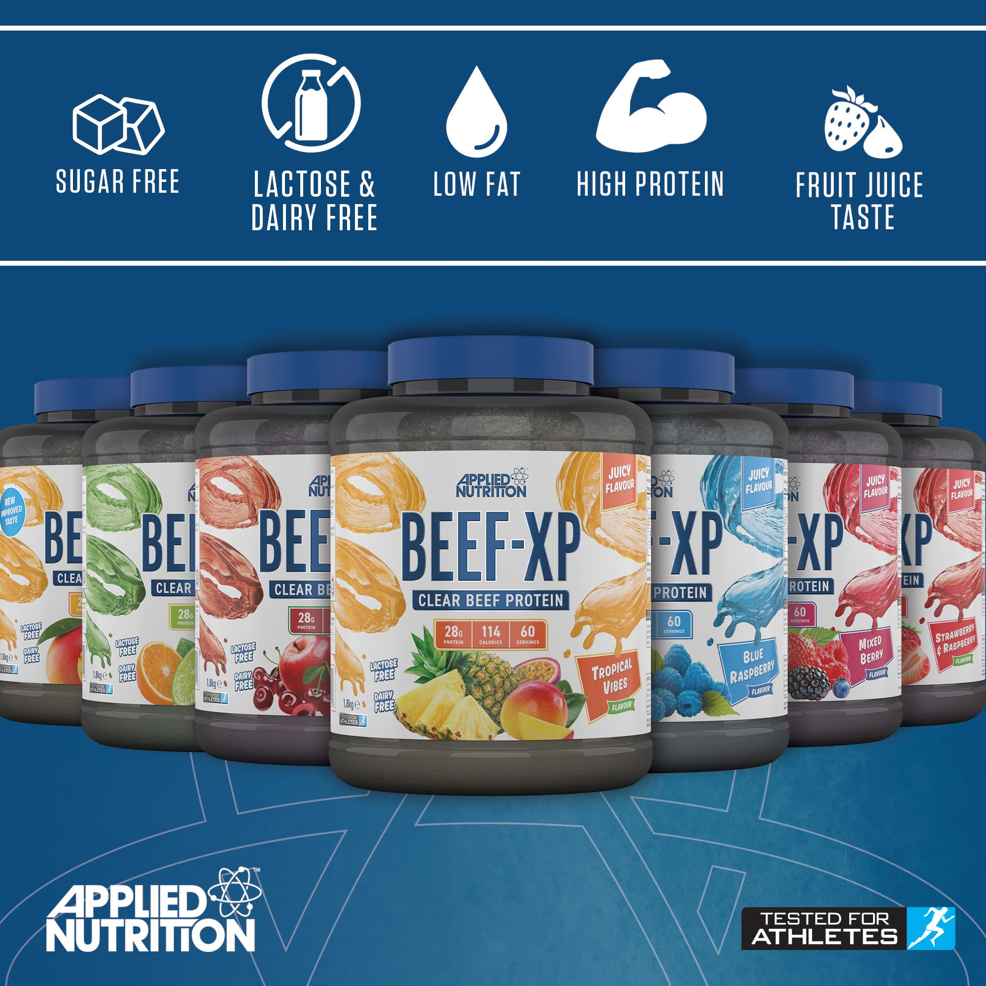 Applied Nutrition Beef XP - Clear Hydrolysed Beef Protein Isolate, Fruit Juice Style, Dairy Free Beef Protein Powder Applied Nutrition buy supplements canada