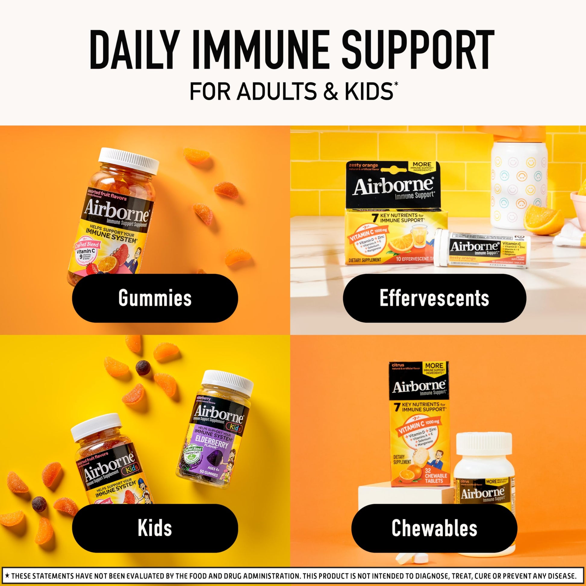 Vitamin C 1000mg (per serving) - Airborne Very Berry Effervescent Tablets (36 count in a box), Gluten-Free Immune Support Supplement, With Vitamins A C E, ZINC, Selenium, Echinacea & Ginger Airborne buy supplements canada