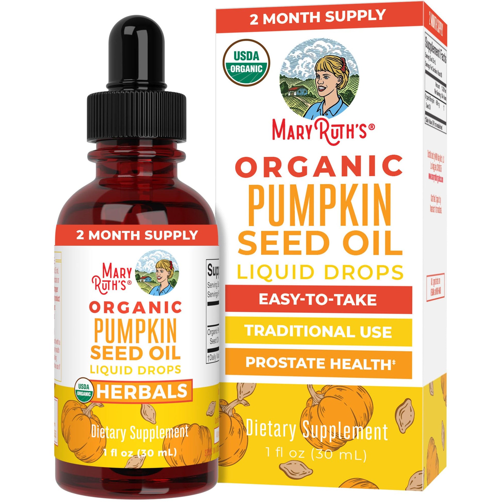 MaryRuth Organics Pumpkin Seed Oil Cold Pressed | 2 Month Supply | USDA Organic Pumpkin Seed Liquid Drops for Men and Women | Urinary Health in Men | Sugar Free | Vegan | Non-GMO | 60 Servings MARYRUTH'S buy supplements canada