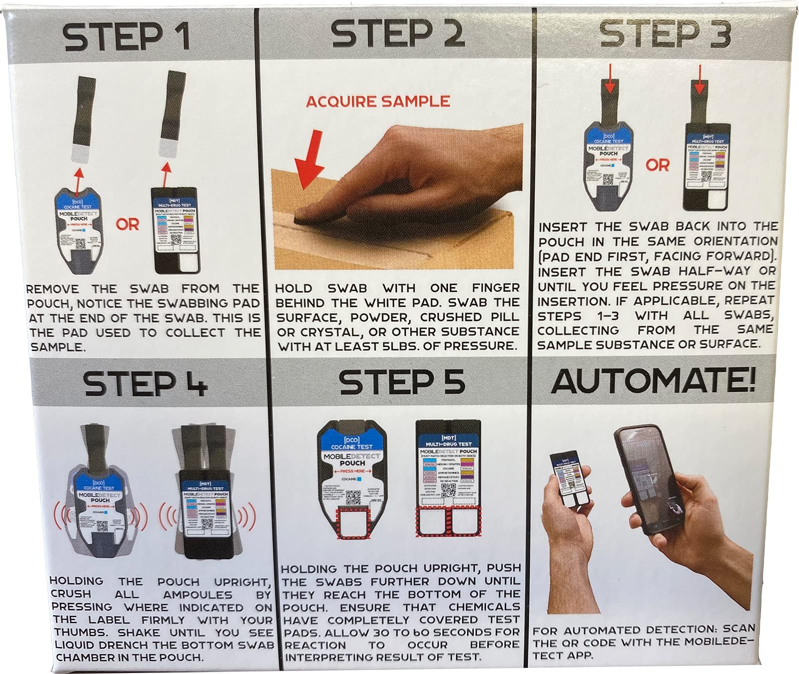 MobileDetect Pouch Residue Detection Multi-Drug Test Kit - Rapid Surface Residue Detector MobileDetect Pouch buy supplements canada