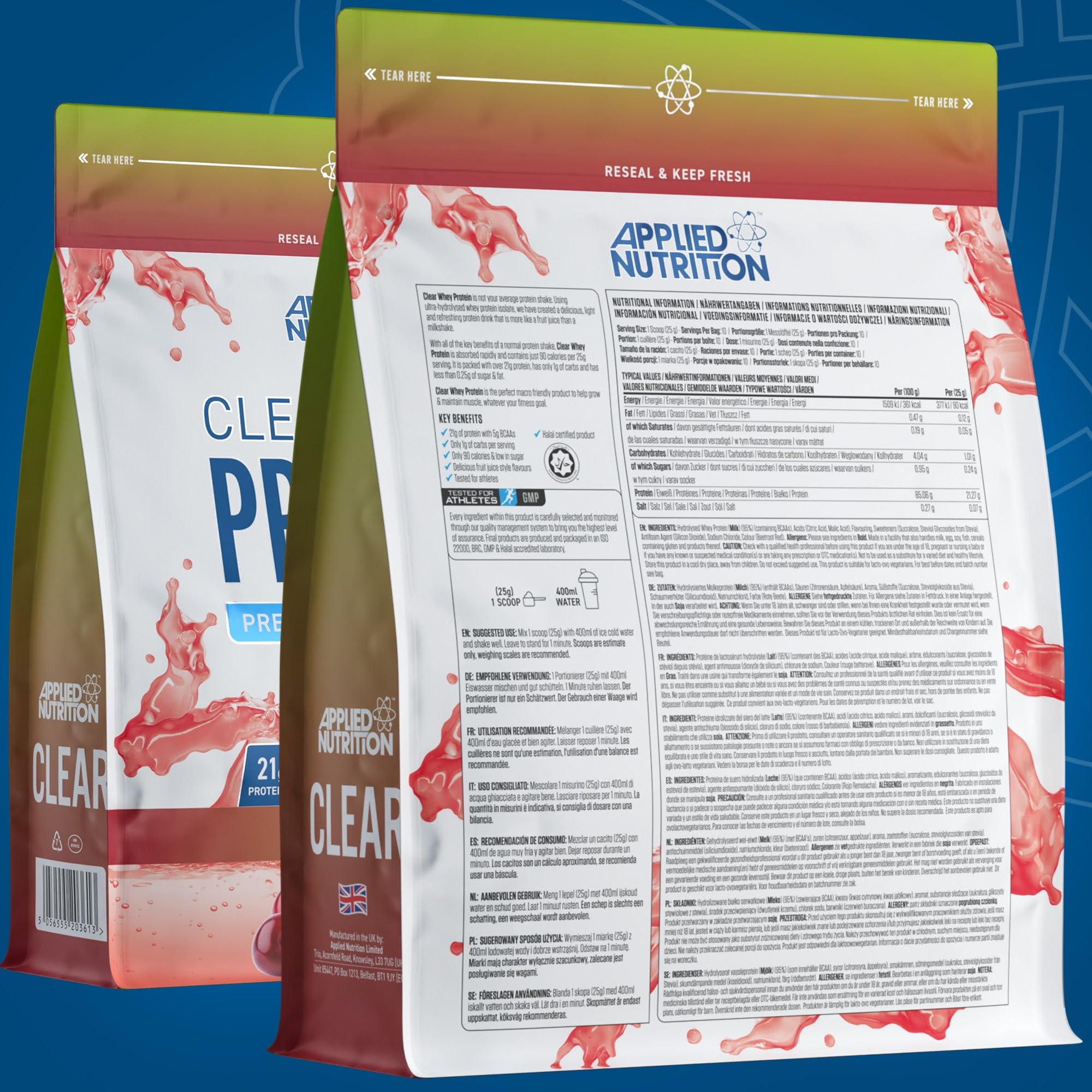 Applied Nutrition Clear Whey Isolate - Whey Protein Isolate, Refreshing High Protein Powder Applied Nutrition buy supplements canada