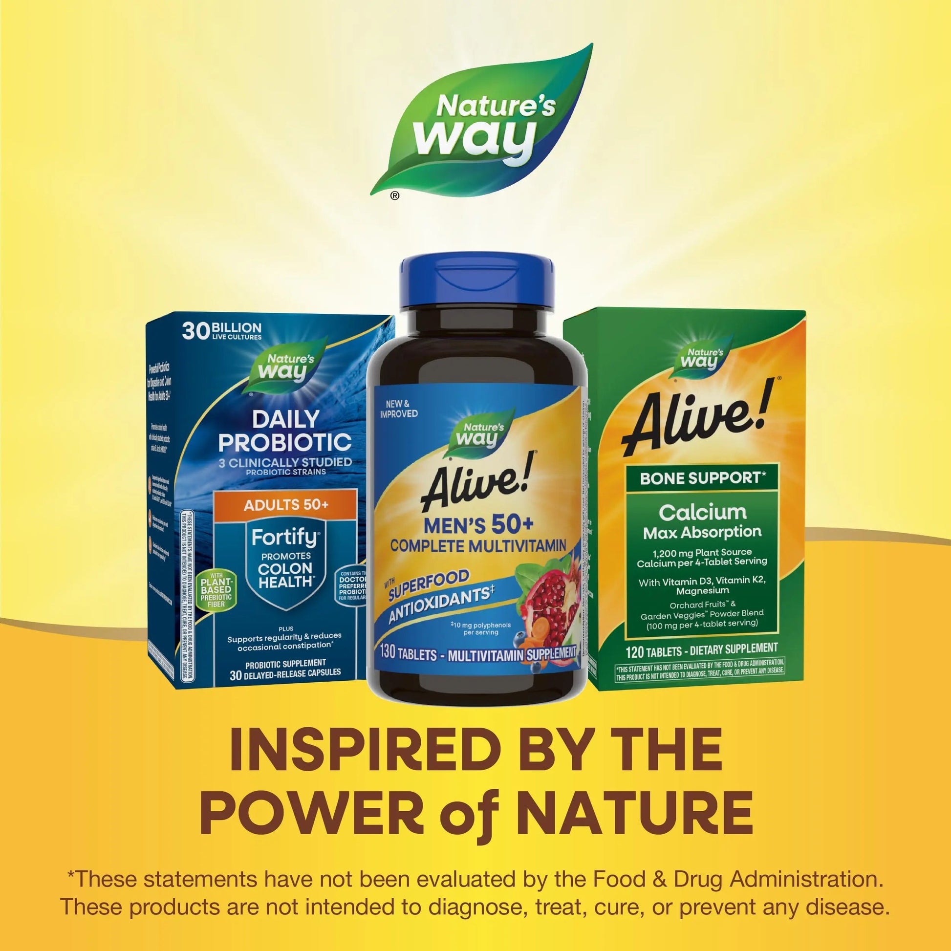 Nature’s Way Alive! Men’s 50+ Complete Multivitamin, Supports Multiple Body Systems*, Supports Cellular Energy Nature's Way buy supplements canada
