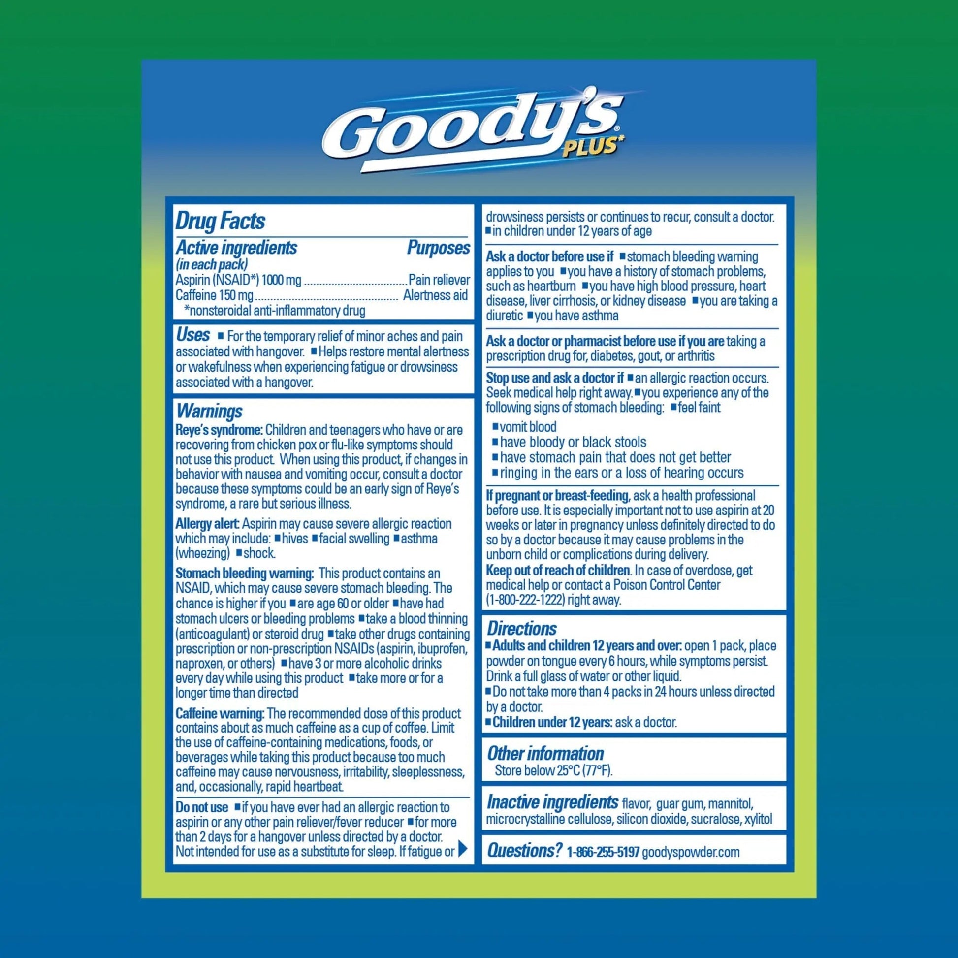 Goody’s Headache Relief Plus Mental Alertness Powder, with Aspirin and Caffeine, Strawberry Citrus Flavor, 16 Count Goody's buy supplements canada