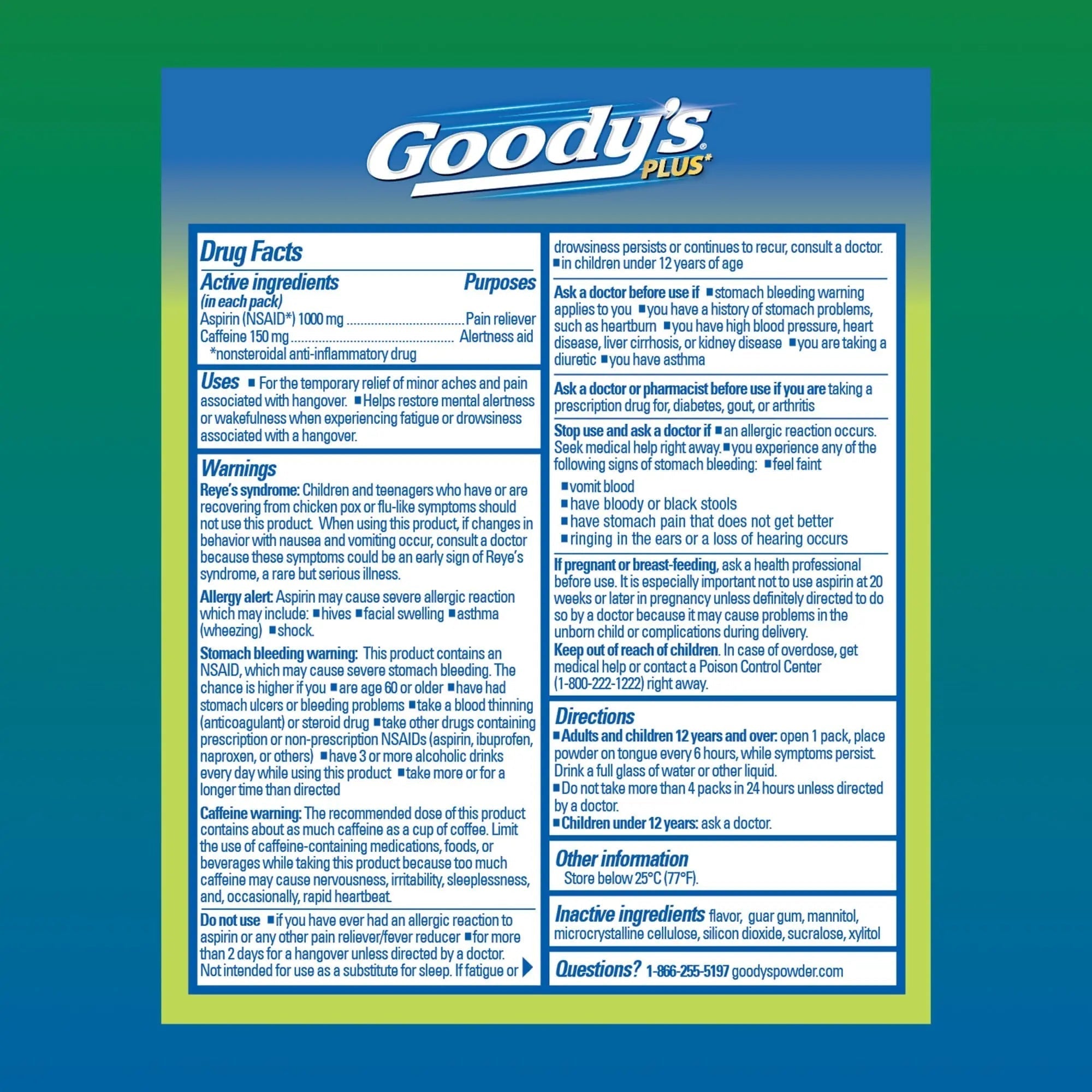 Goody’s Headache Relief Plus Mental Alertness Powder, with Aspirin and Caffeine, Strawberry Citrus Flavor, 16 Count Goody's buy supplements canada