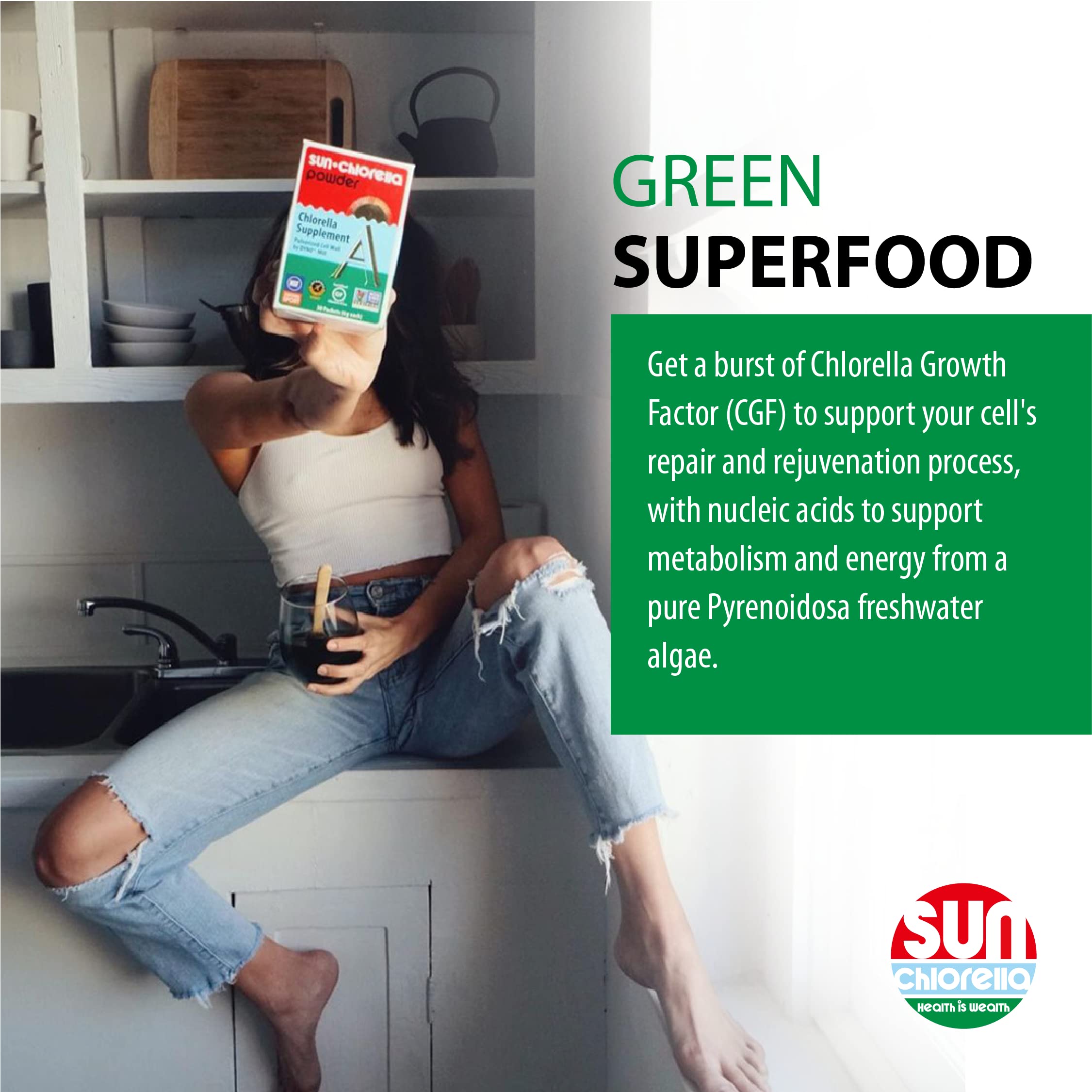 Sun Chlorella 500mg Whole Body Wellness Green Algae Superfood Supplement - Immune Defense, Gut Health, Natural Purification, Energy Boost Sun Chlorella buy supplements canada