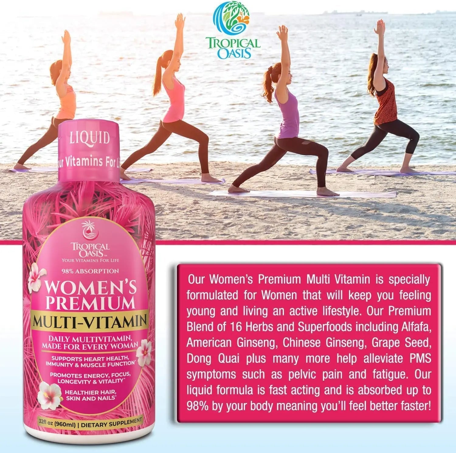 Premium Liquid Multivitamin for Women | Sugar Free Women’s Multivitamin | 100+ Vitamins, Minerals Tropical Oasis buy supplements canada