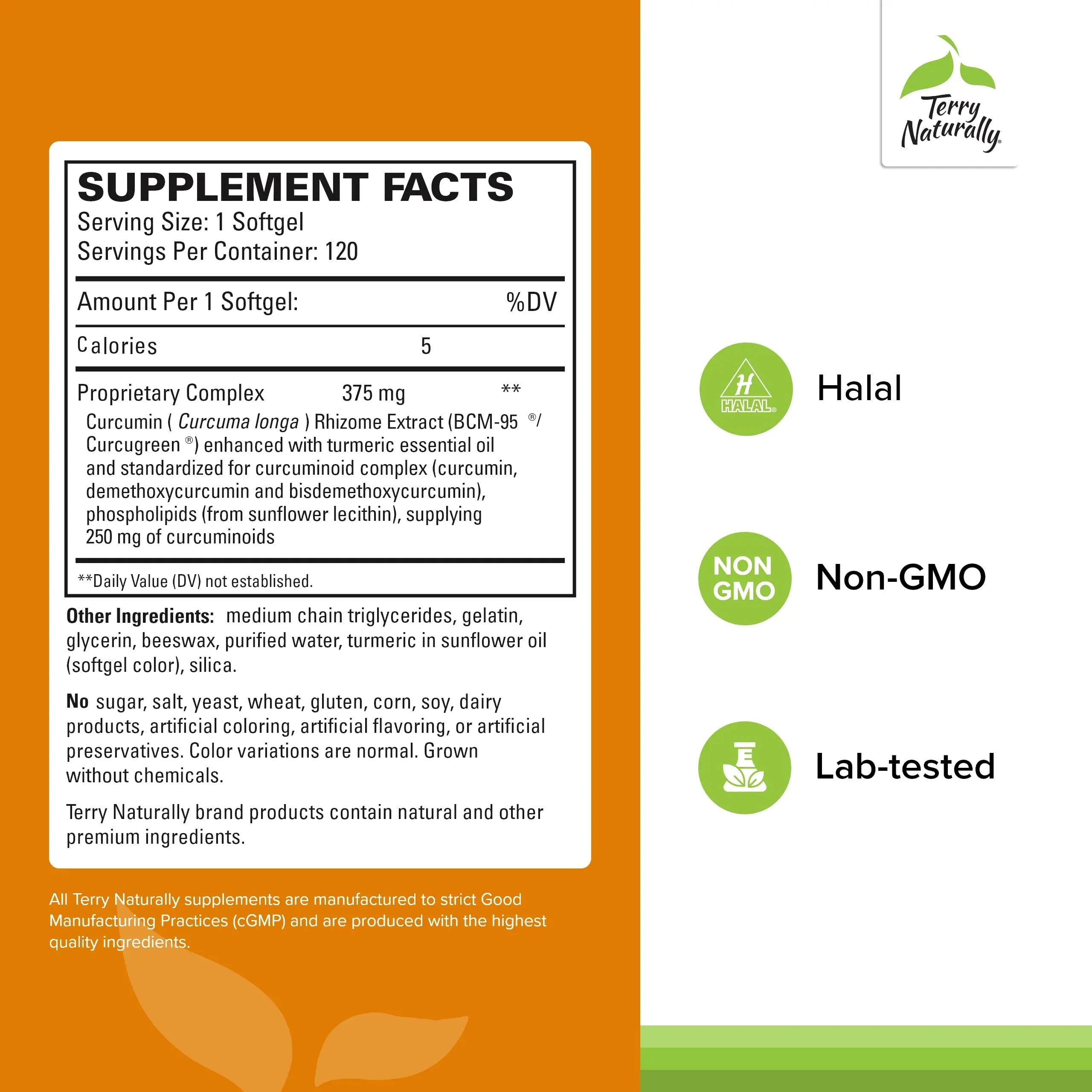 Terry Naturally CuraMed 375mg - Antioxidant Supplement for Brain & Immune Health Support - Dietary Supplement with Curcumin & Turmeric Essential Oil - Herbal Liver Support - 120 Softgels Terry Naturally buy supplements canada