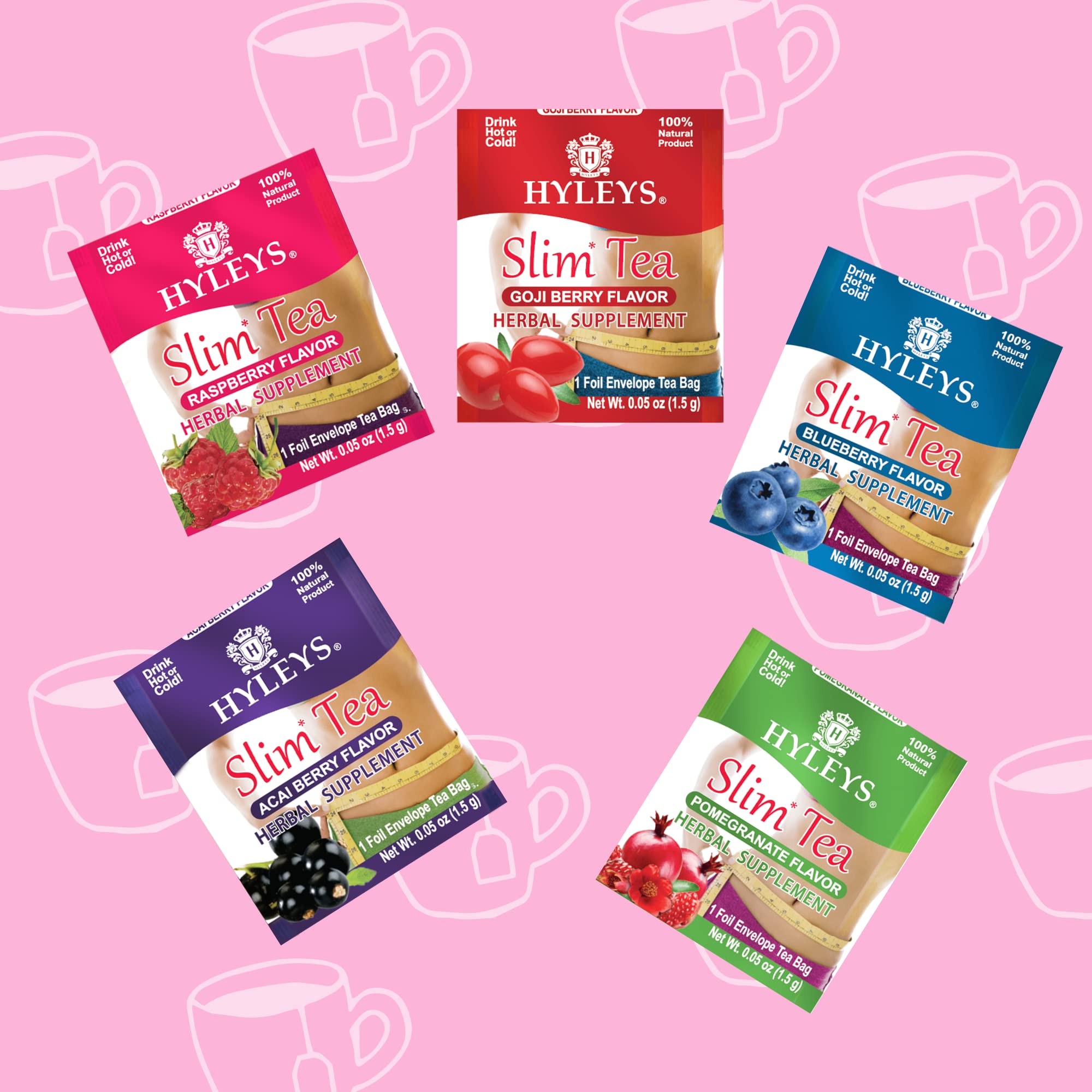 Hyleys Slim Tea 5 Flavor Assortment - Weight Loss Herbal Supplement Cleanse Hyleys Tea buy supplements canada