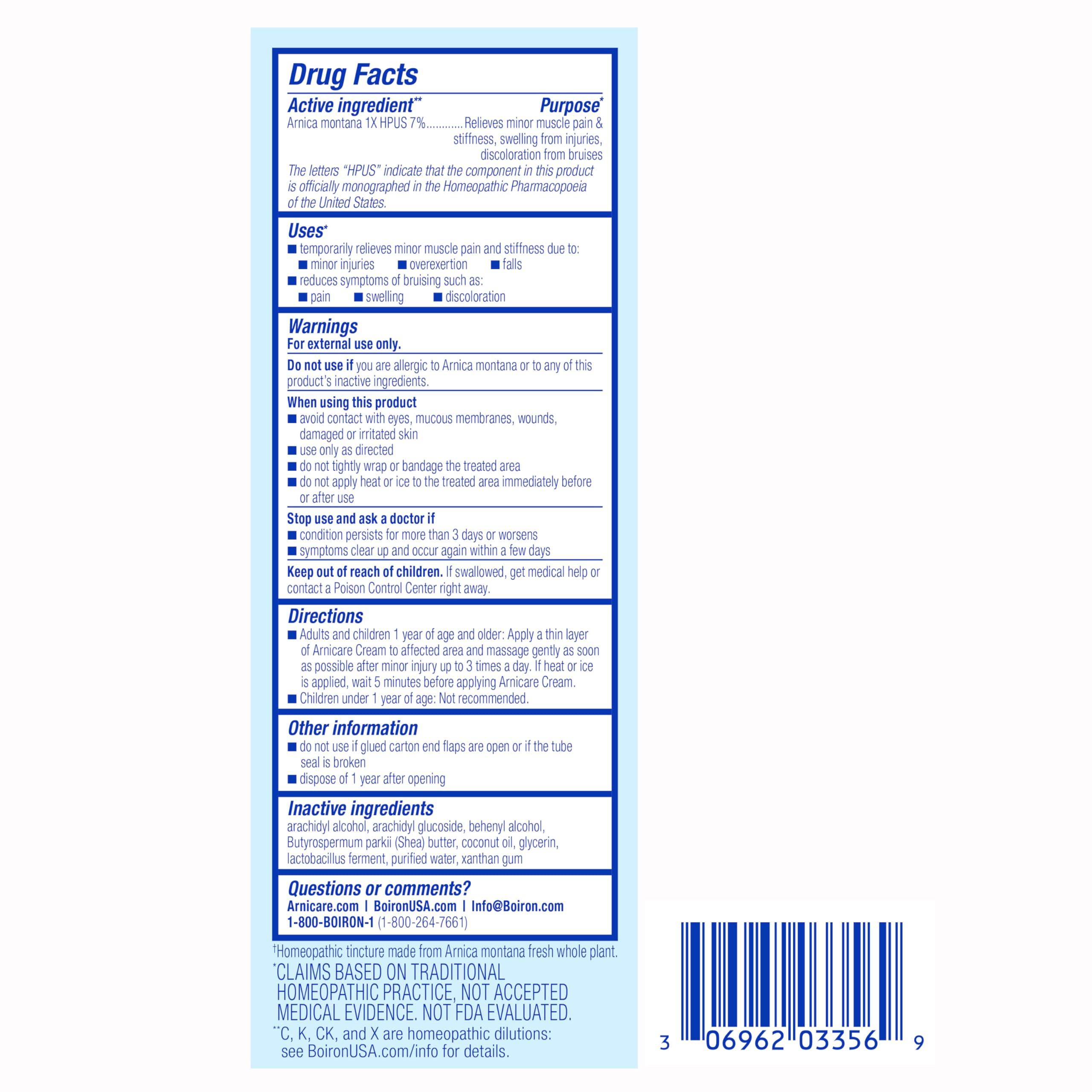 Boiron Arnicare Cream Natural Soothing Relief for Joint Pain, Muscle Pain, Swelling, Soreness, and Stiffness - Fast Absorbing and Fragrance-Free - 2.5 oz Boiron buy supplements canada