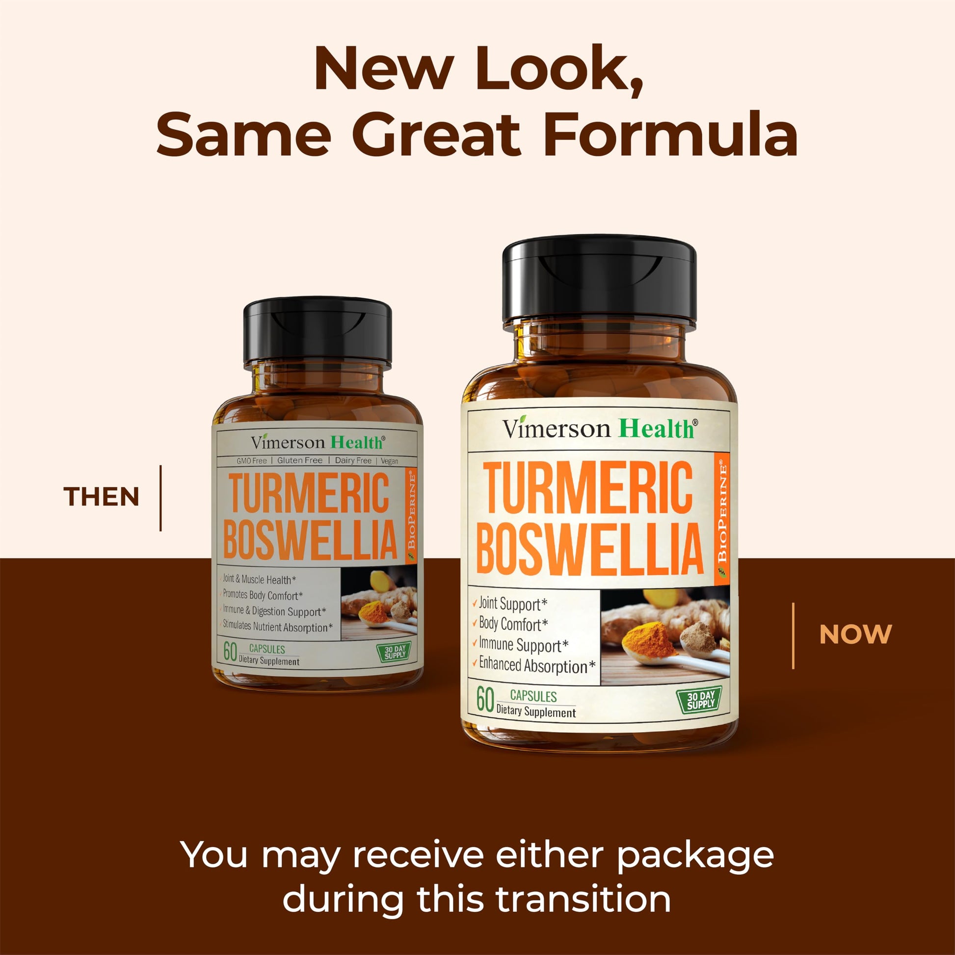 Turmeric Supplement w/Boswellia Serrata – Daily Support for Joint Health & Comfort – Organic Turmeric Curcumin Powder, Bioperine for Enhanced Absorption & Ginger Root – 60 Boswellia Extract Capsules Vimerson Health buy supplements canada