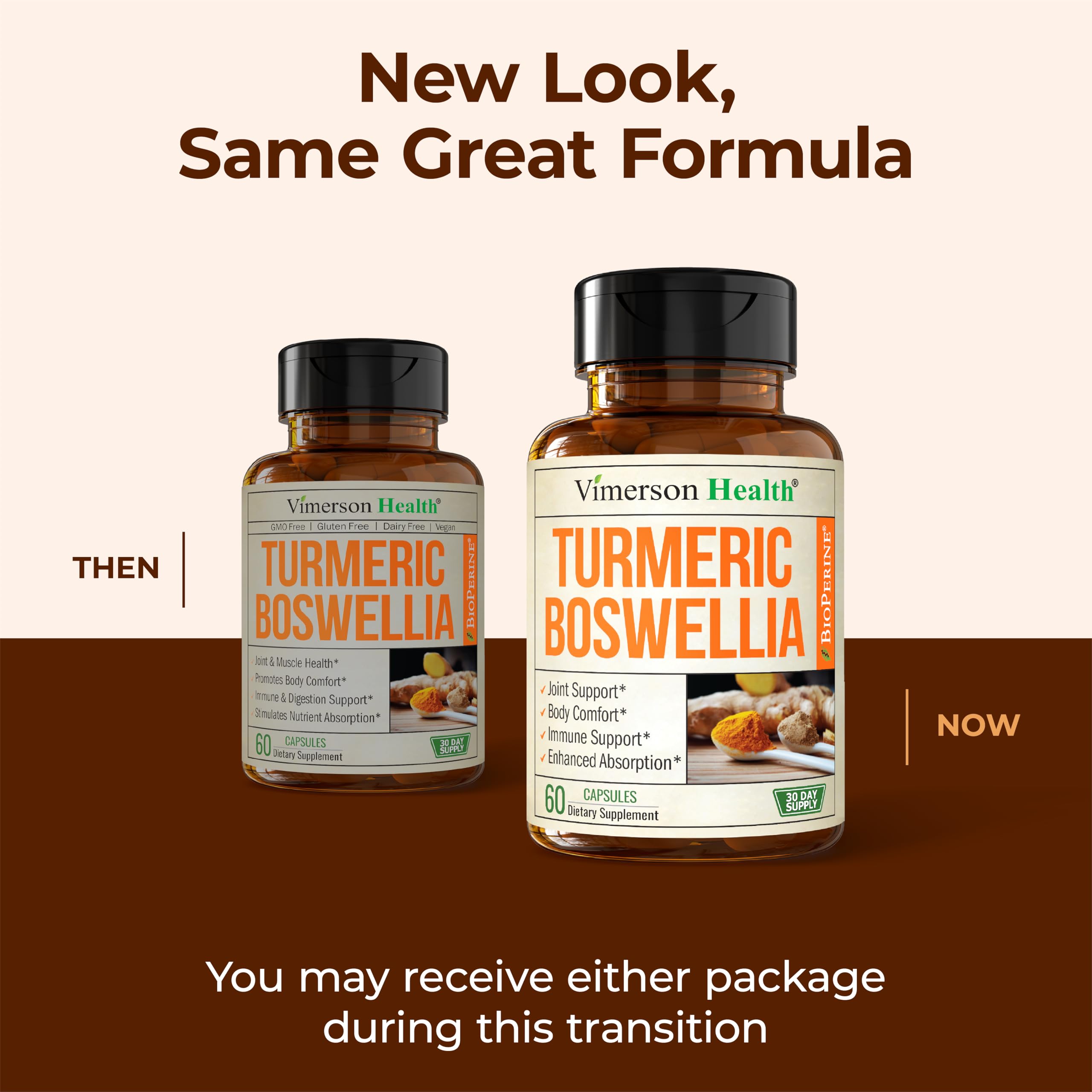 Turmeric Supplement w/Boswellia Serrata – Daily Support for Joint Health & Comfort – Organic Turmeric Curcumin Powder, Bioperine for Enhanced Absorption & Ginger Root – 60 Boswellia Extract Capsules Vimerson Health buy supplements canada