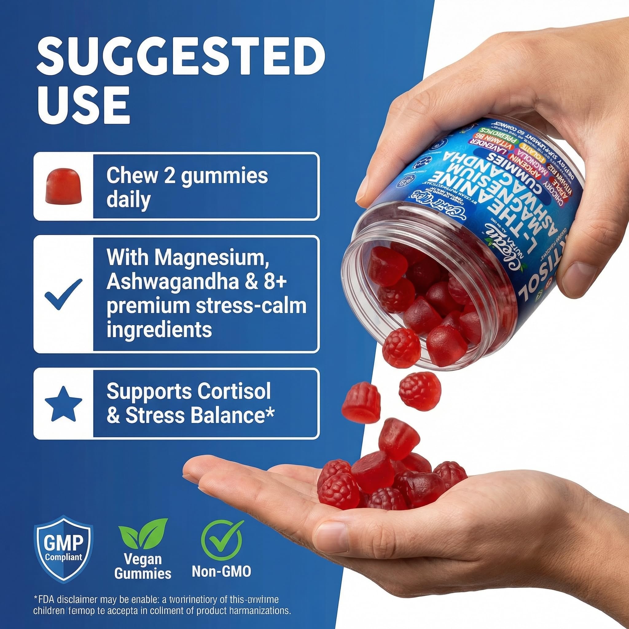 Clean Nutra Cortisol Supplement Gummies L-Theanine Magnesium Ashwagandha Apigenin Vitamin B6 Sleep and Calm Support Lavender Chicory Prebiotic Advanced Gummy Formula Clean Nutraceuticals buy supplements canada